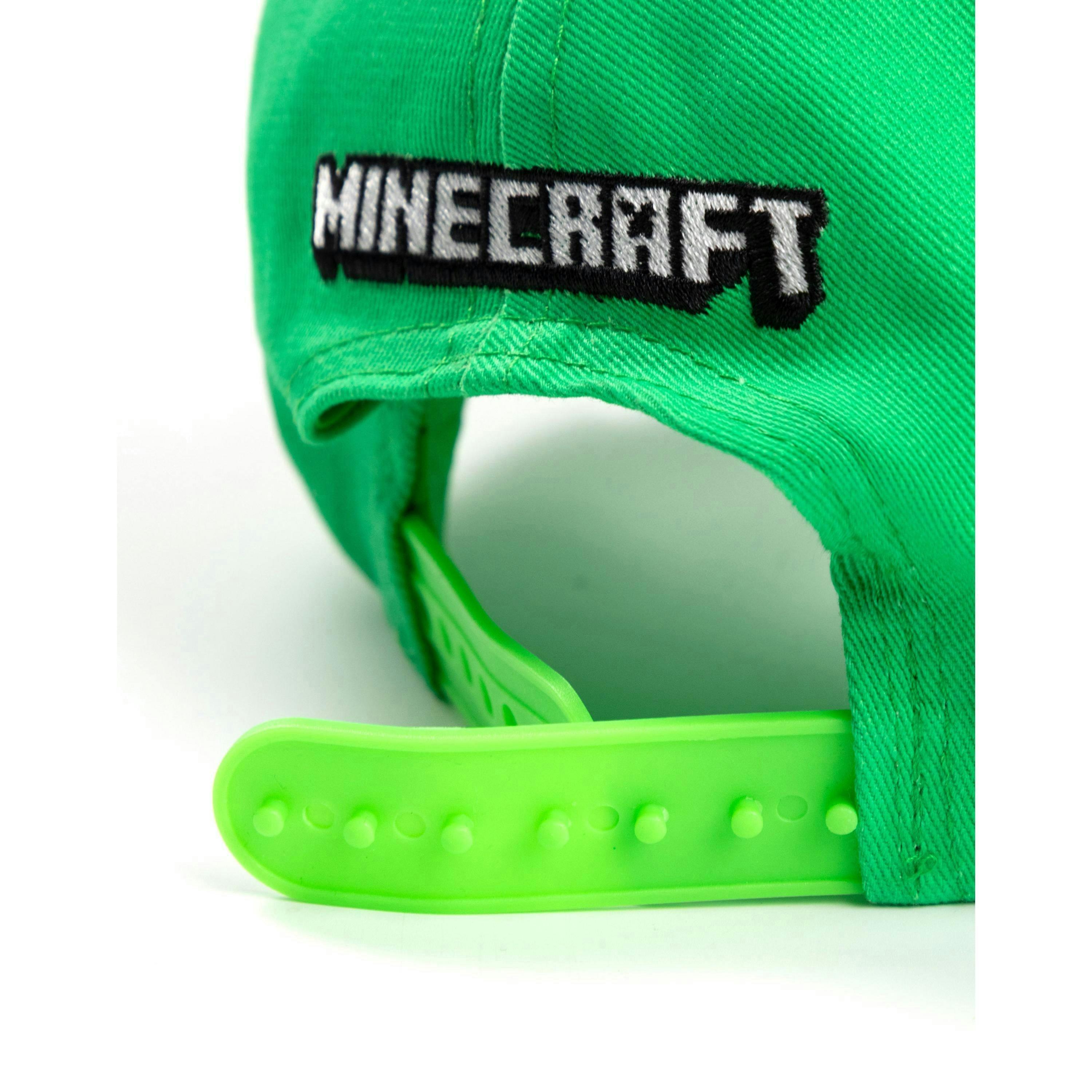 Minecraft Boys Green Creeper Snapback Curved Peak Cap (One Size) by Vanilla Underground , view 4 of 6