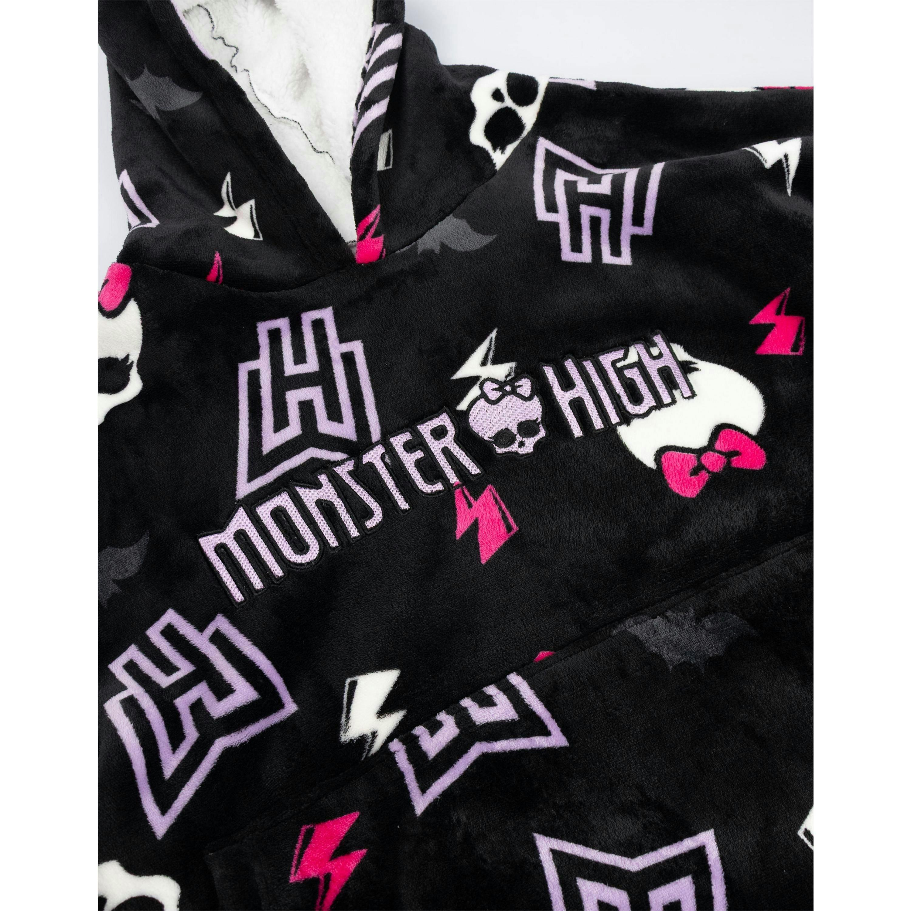 Monster High Womens Multicoloured Skull & Lighting Bolt Blanket Hoodie (One Size) by Vanilla Underground , view 4 of 6
