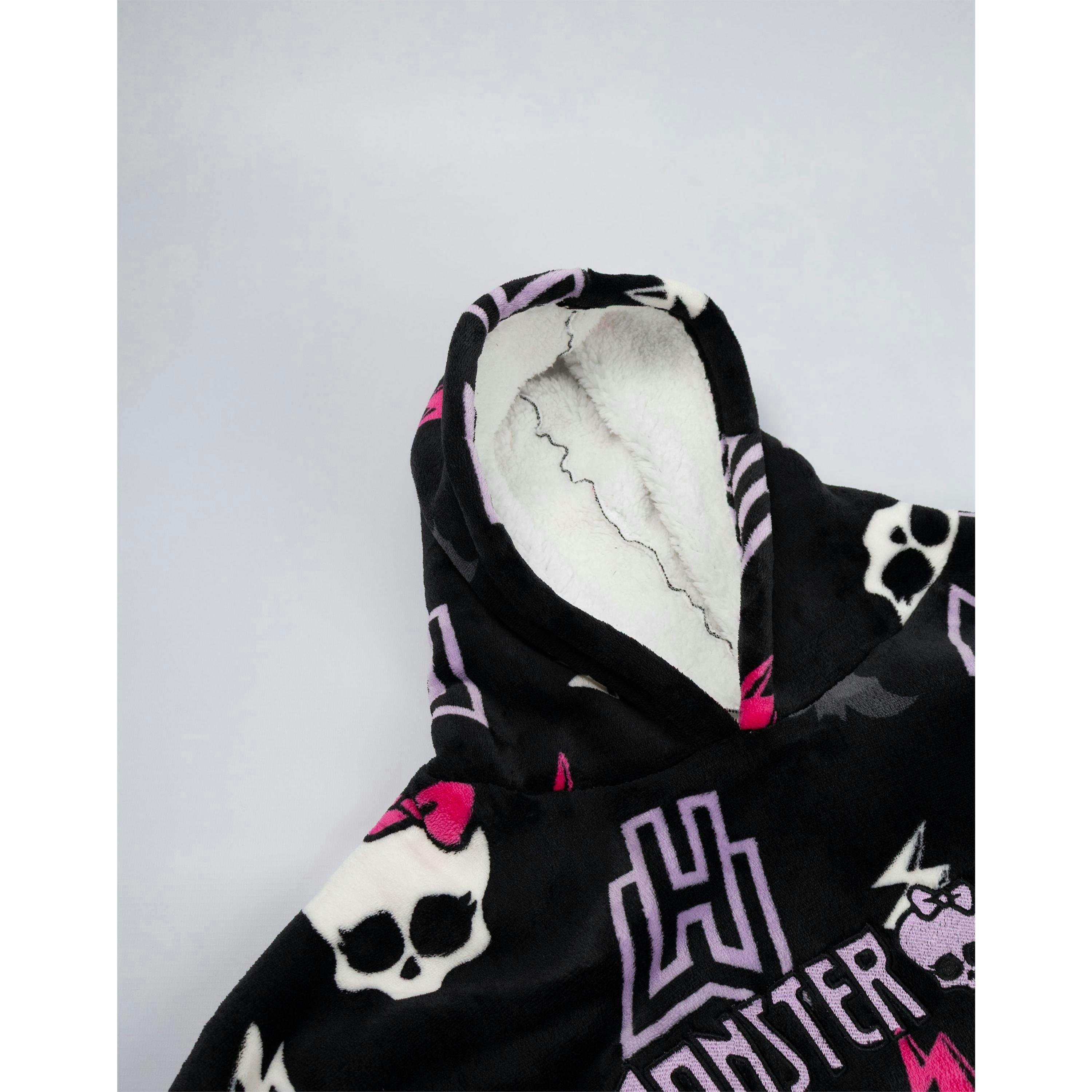 Monster High Womens Multicoloured Skull & Lighting Bolt Blanket Hoodie (One Size) by Vanilla Underground , view 5 of 6
