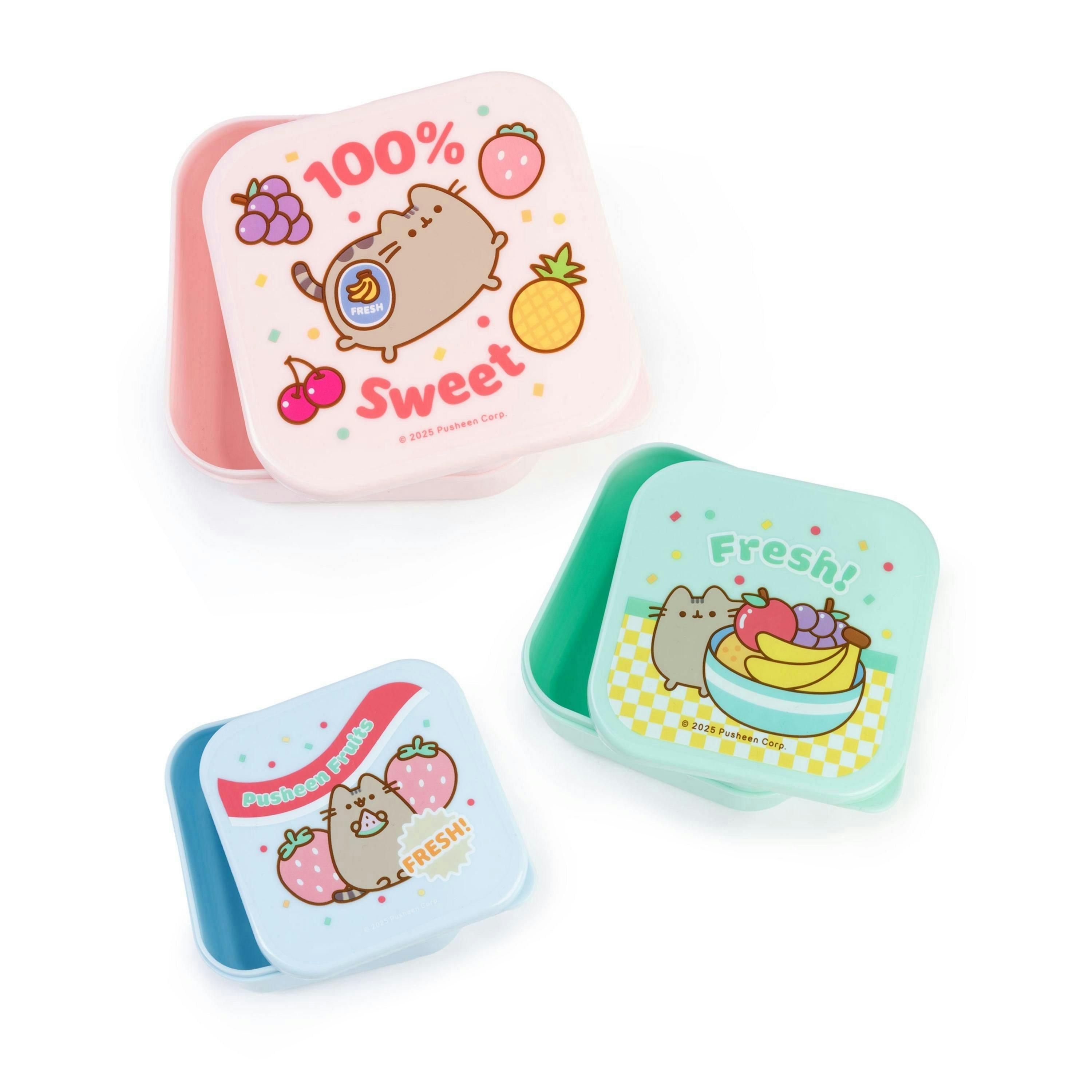 Pusheen Womens Multicoloured Fresh Fruits 3 Piece Snack Pot Set (One Size) by Vanilla Underground , view 1 of 6