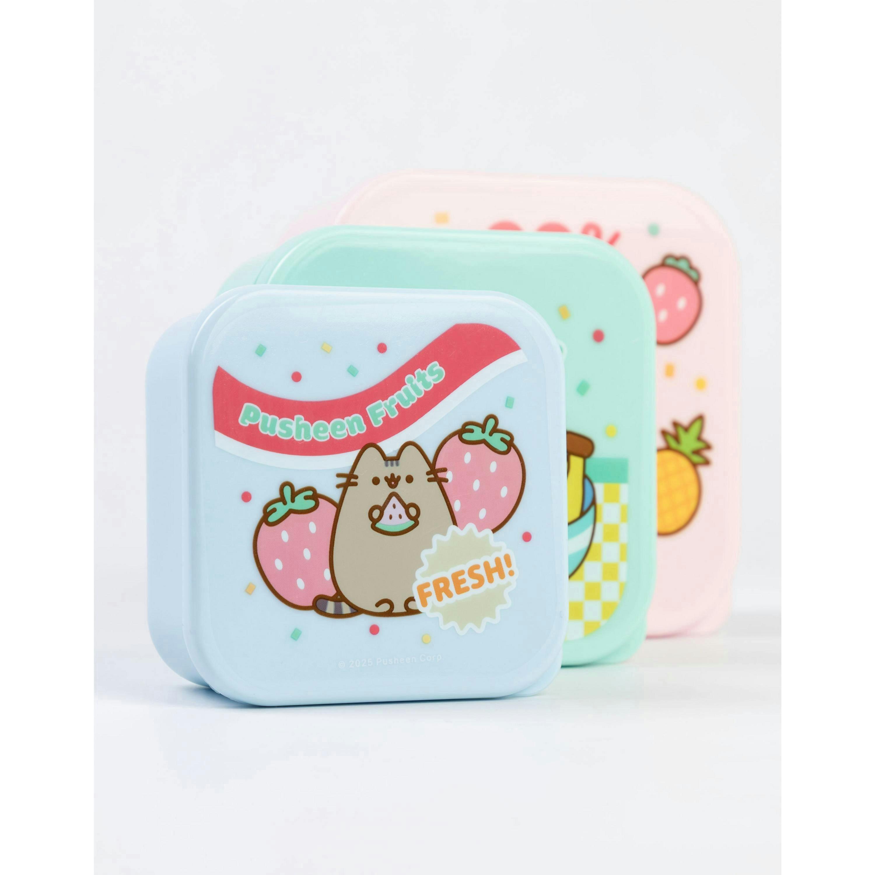 Pusheen Womens Multicoloured Fresh Fruits 3 Piece Snack Pot Set (One Size) by Vanilla Underground , view 2 of 6
