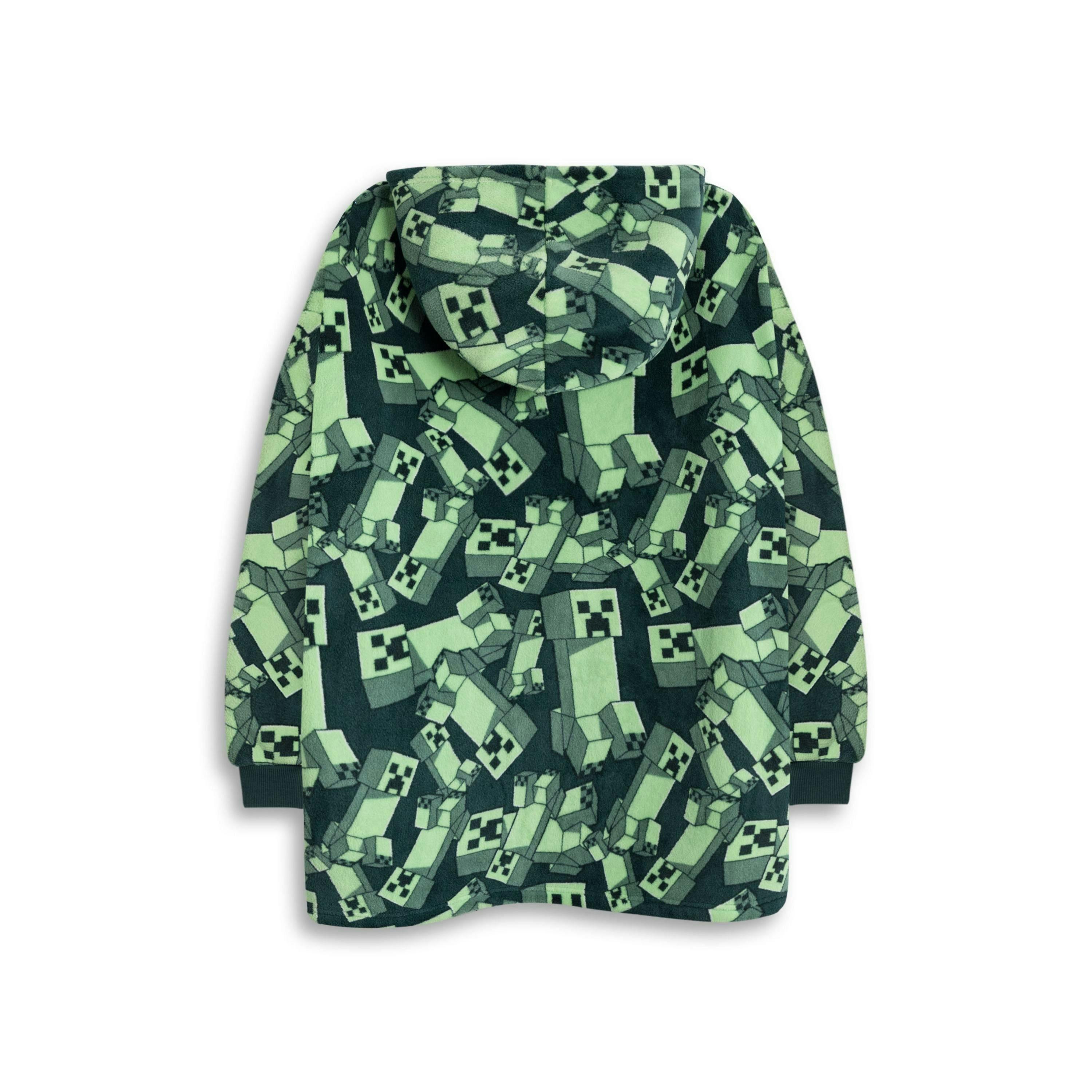 Minecraft Boys Green Creeper Blanket Hoodie (One Size) by Vanilla Underground , view 2 of 6