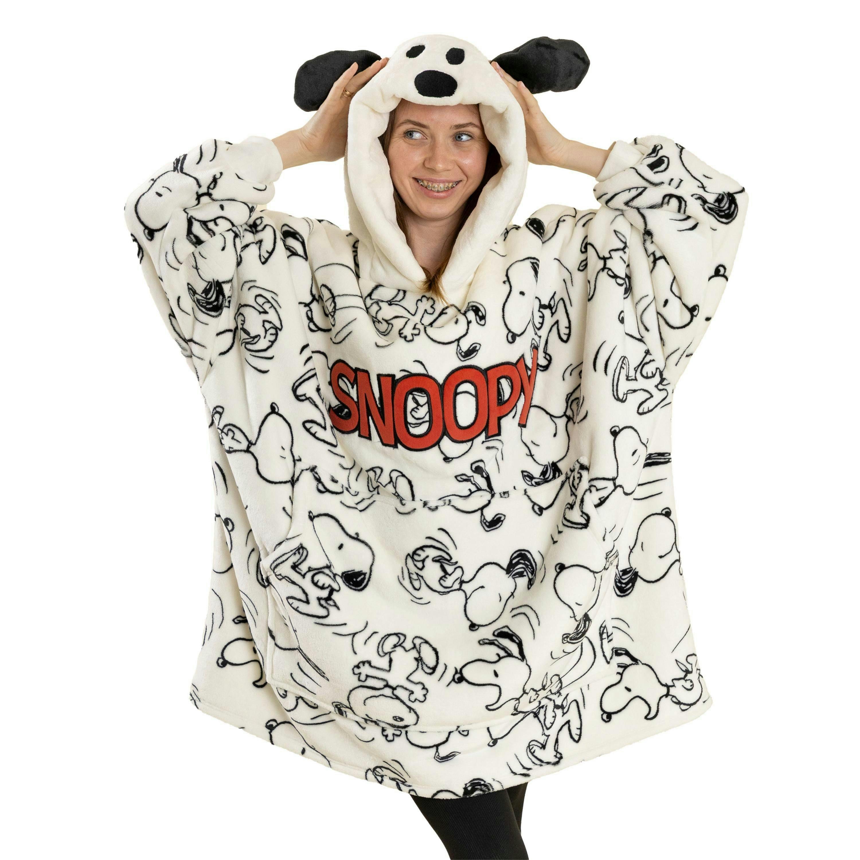 Peanuts Womens Off-White Snoopy Blanket Hoodie (One Size) by Vanilla Underground , view 1 of 6