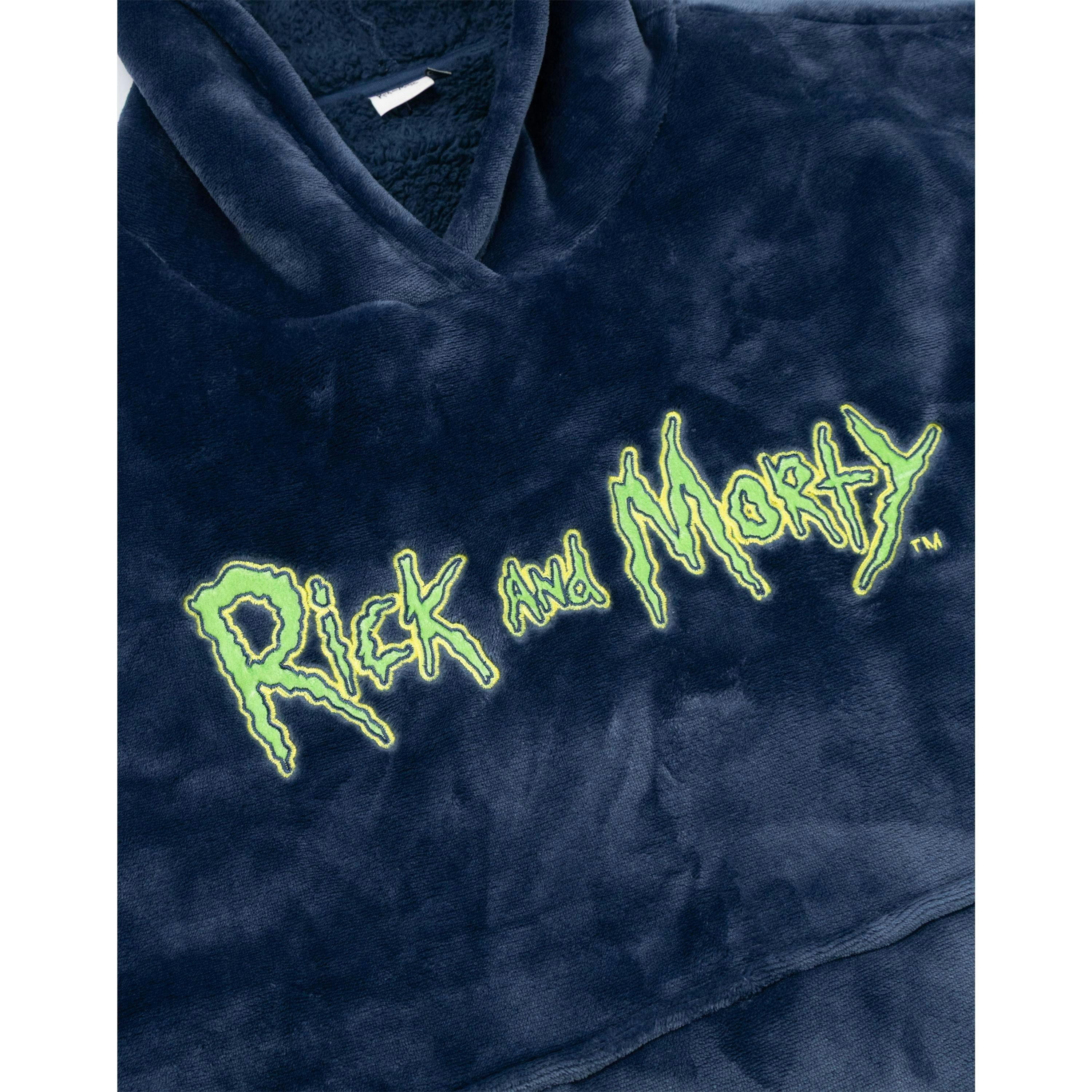 Rick And Morty Mens Black Character Blanket Hoodie (One Size) by Vanilla Underground , view 4 of 6