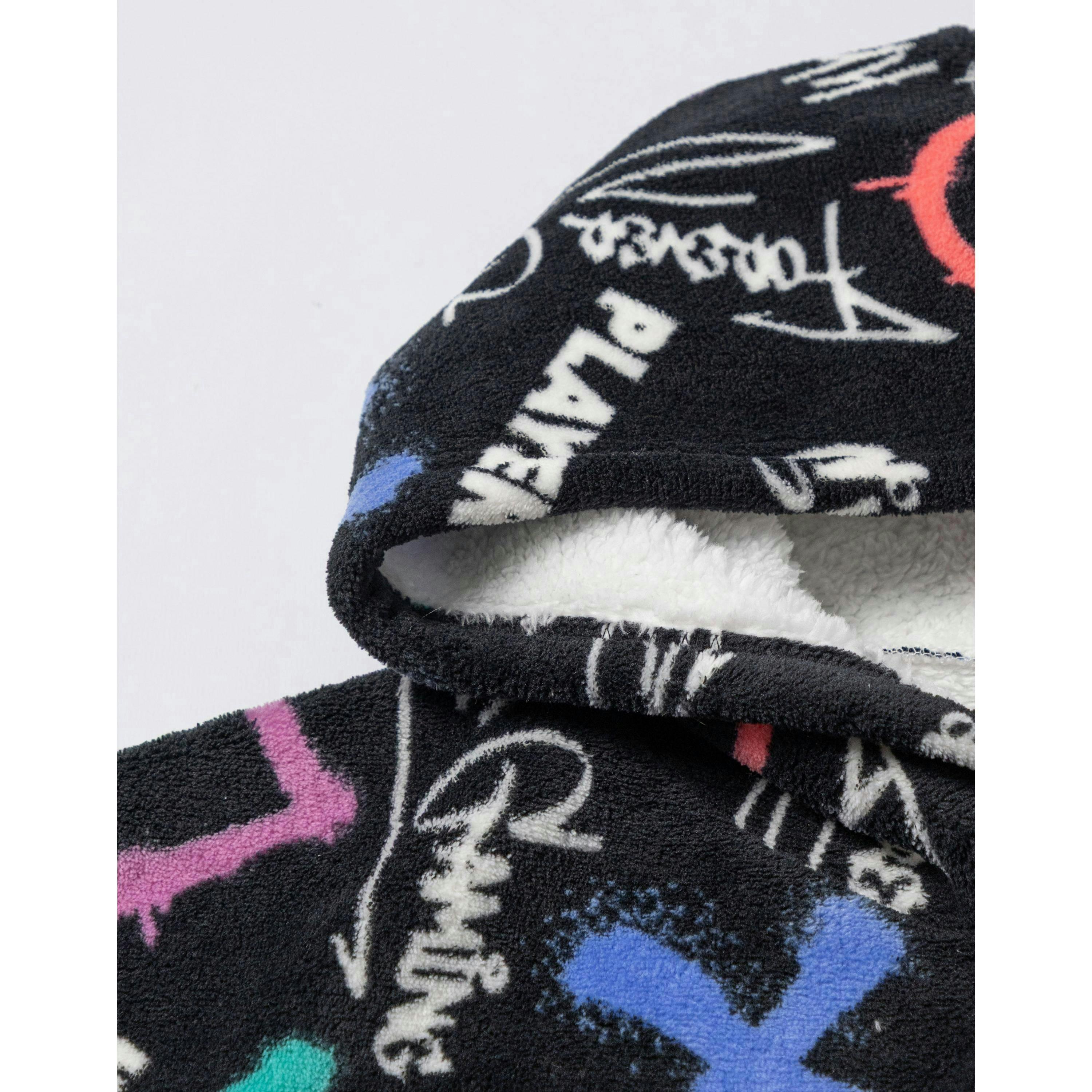 PlayStation Boys Black Logo Blanket Hoodie (One Size) by Vanilla Underground , view 3 of 6