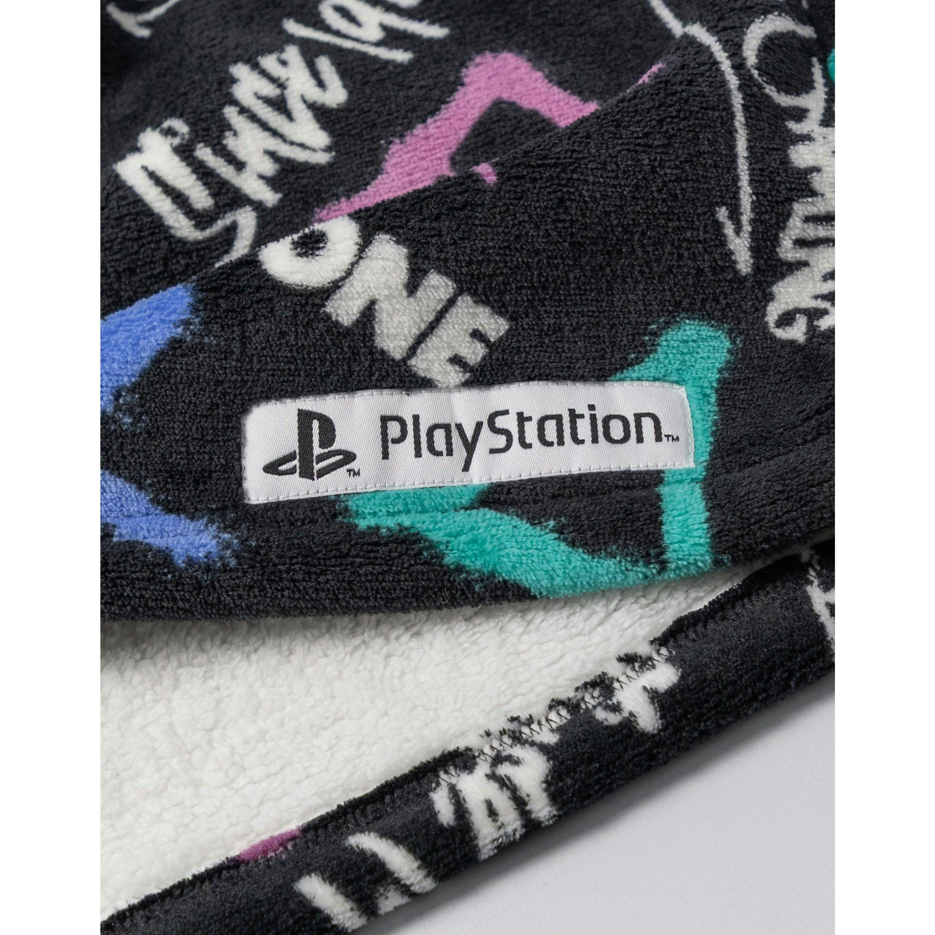 PlayStation Boys Black Logo Blanket Hoodie (One Size) by Vanilla Underground , view 6 of 6