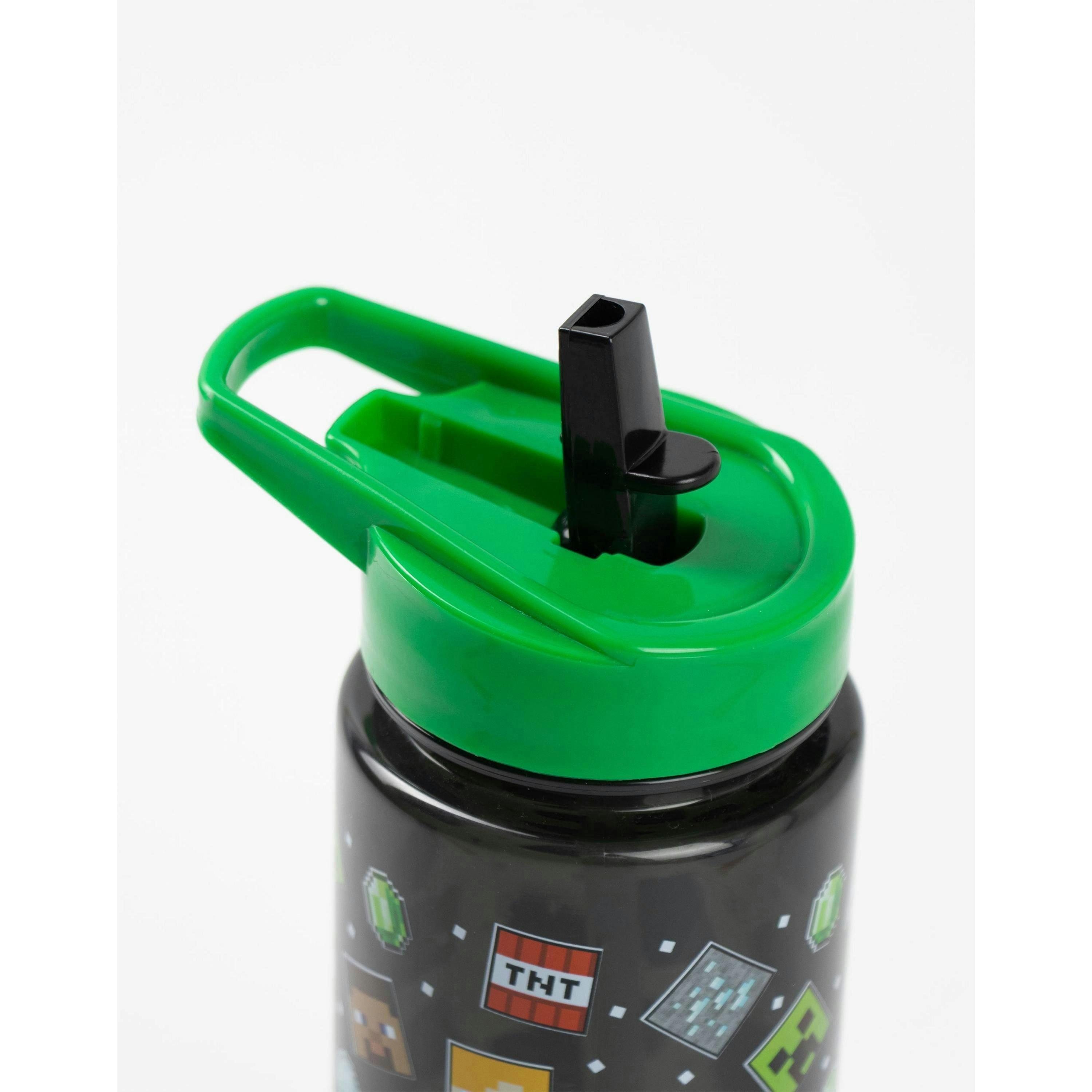 Minecraft Unisex Kids Black Printed Straw Water Bottle (One Size) by Vanilla Underground , view 3 of 6