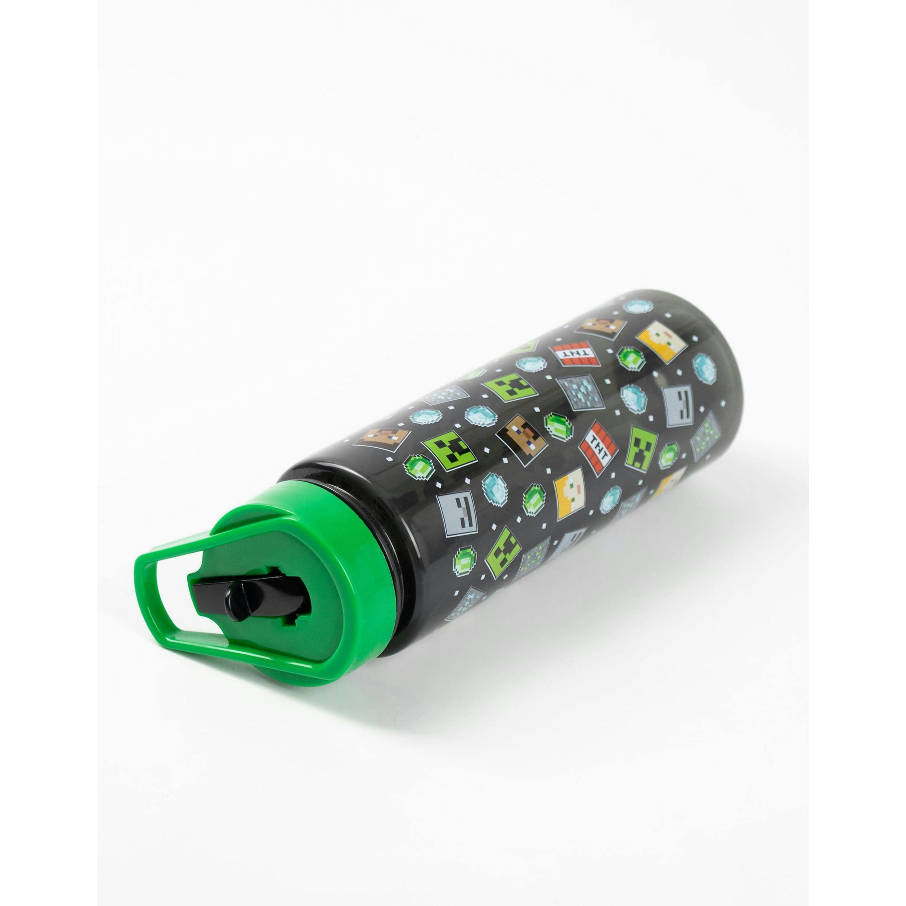 Minecraft Unisex Kids Black Printed Straw Water Bottle (One Size) by Vanilla Underground , view 4 of 6