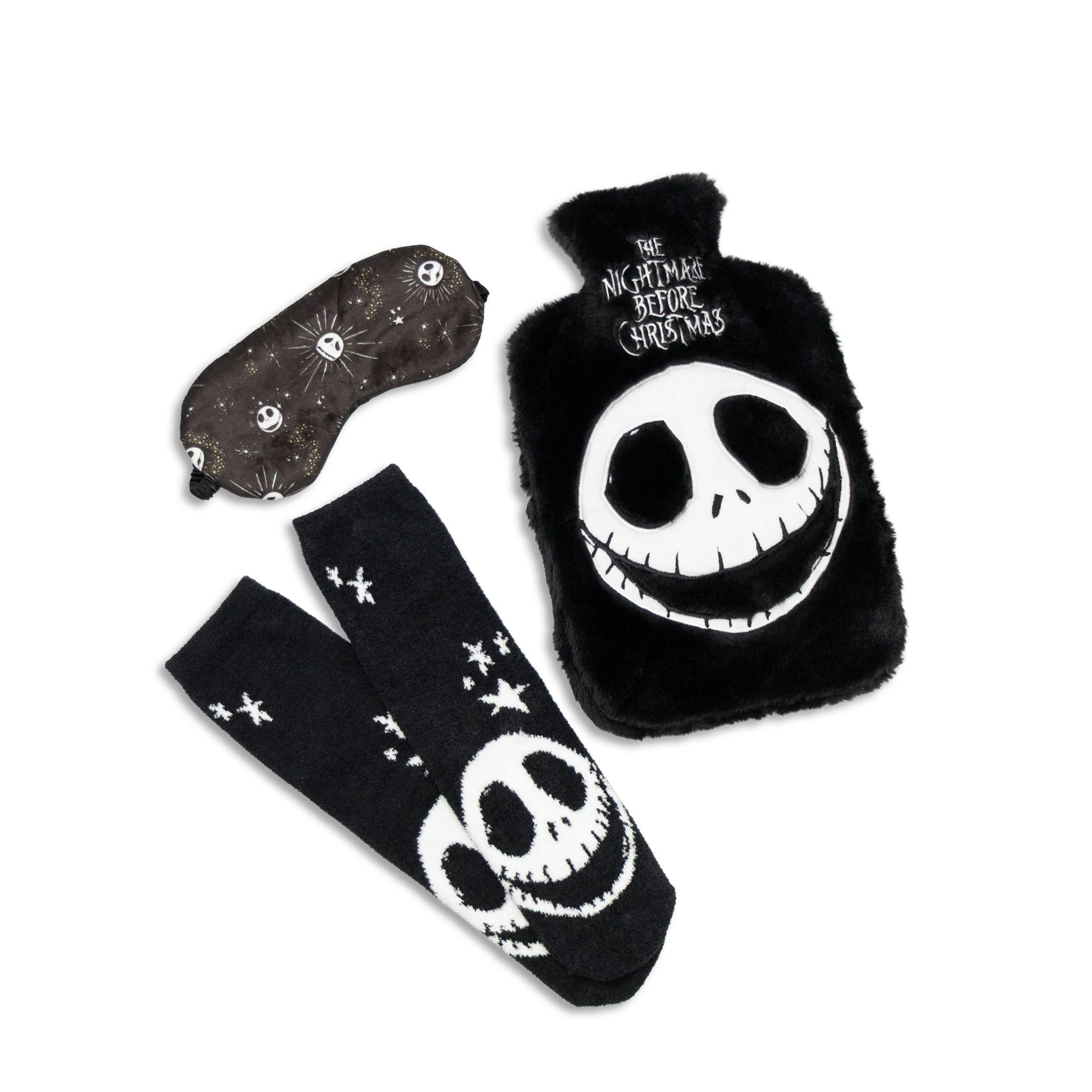 Disney Unisex Black NMBC Hot Water Bottle With Eye Mask and Socks (One Size) by Vanilla Underground , view 1 of 6
