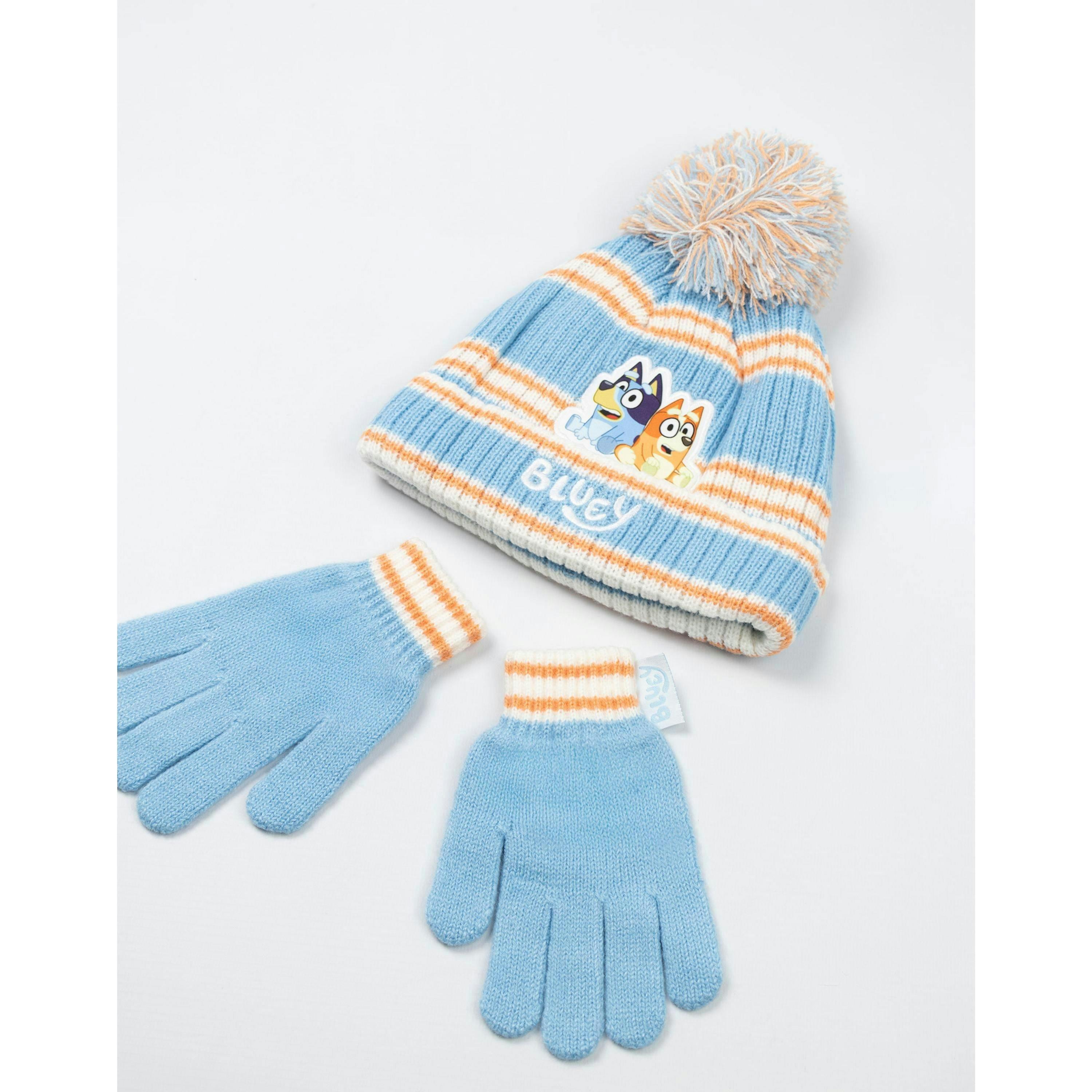 Bluey Girls Blue Character Beanie and Gloves Set (One Size) by Vanilla Underground , view 2 of 6