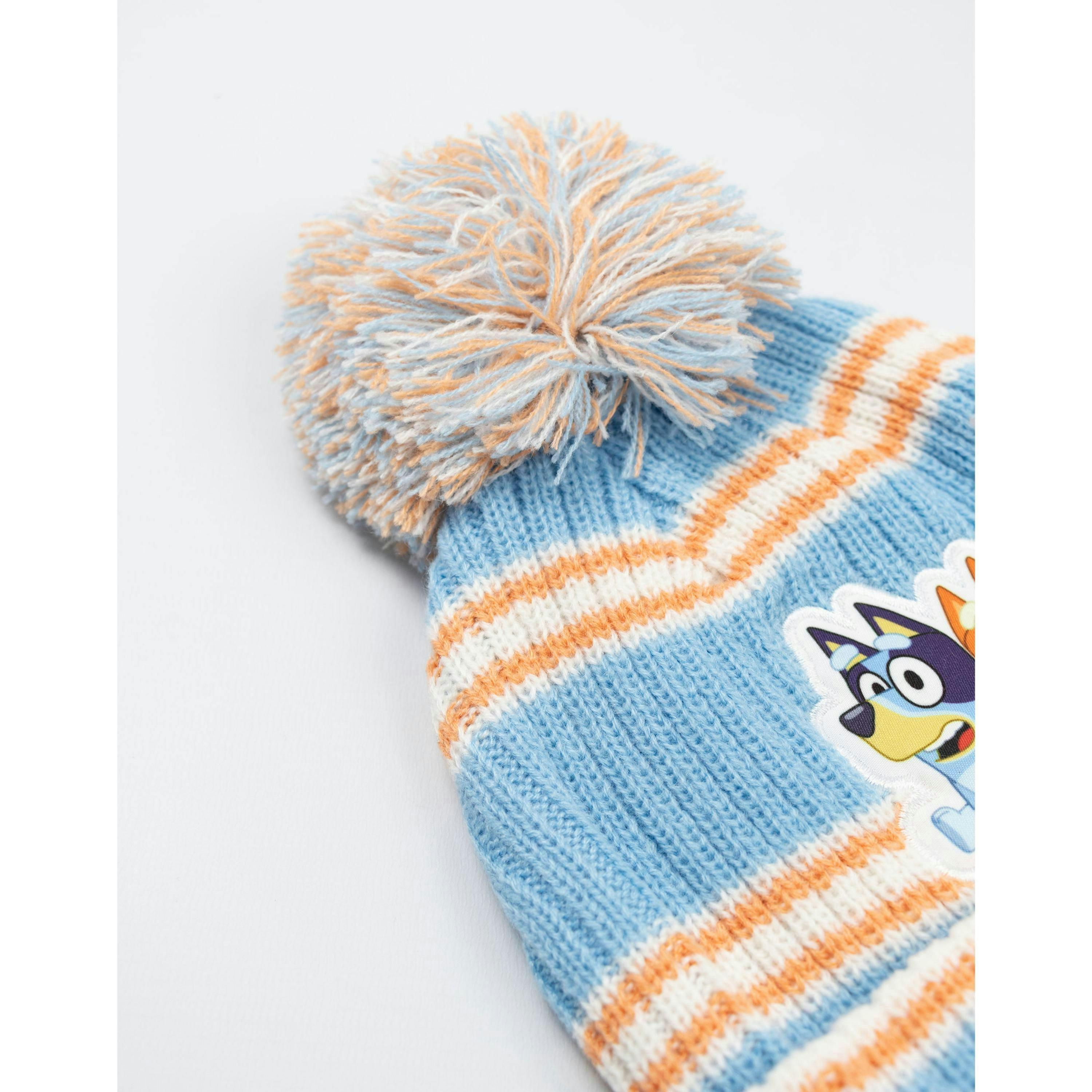 Bluey Girls Blue Character Beanie and Gloves Set (One Size) by Vanilla Underground , view 4 of 6