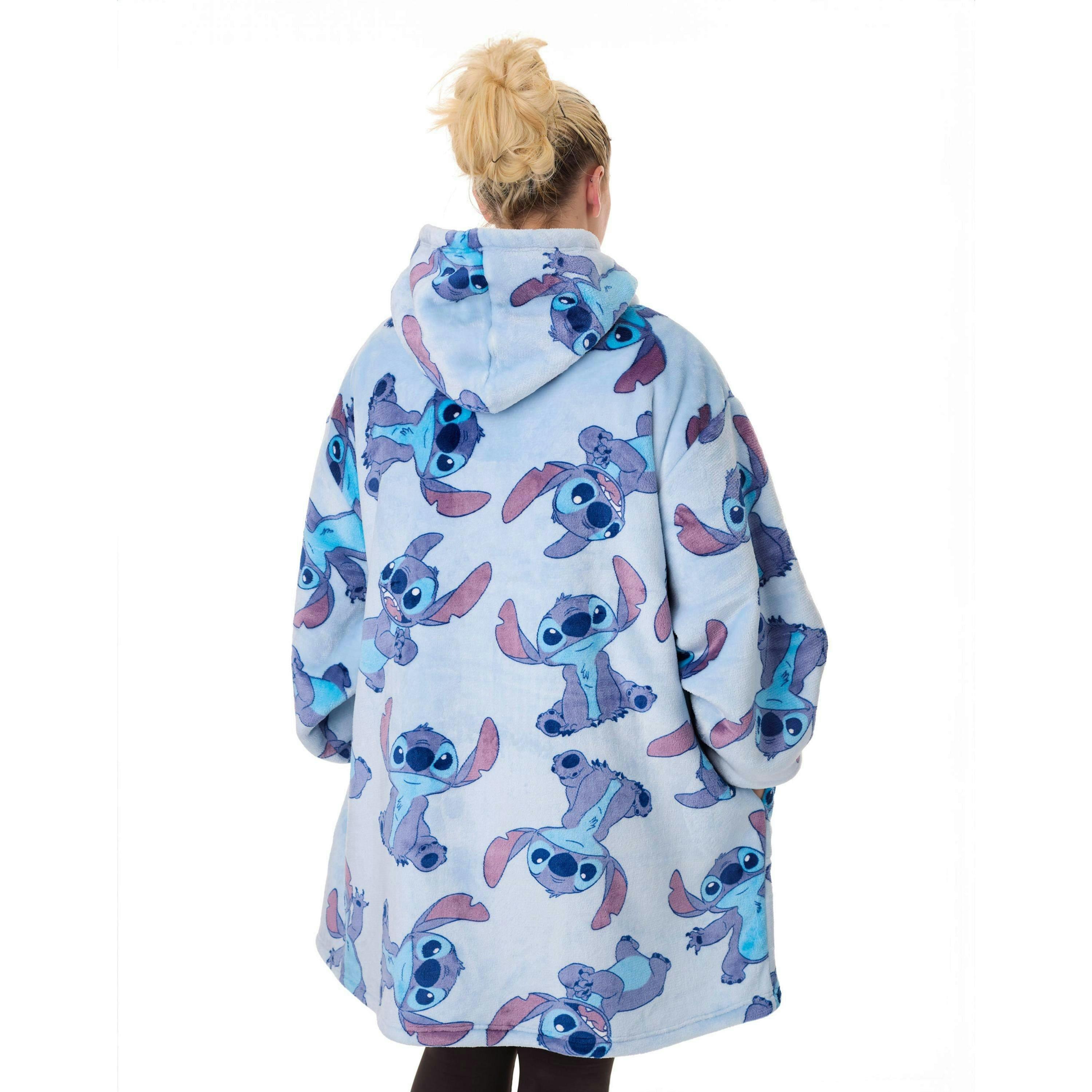 Disney Womens Blue Stitch Character Zip Through Blanket Hoodie (One Size) by Vanilla Underground , view 2 of 5