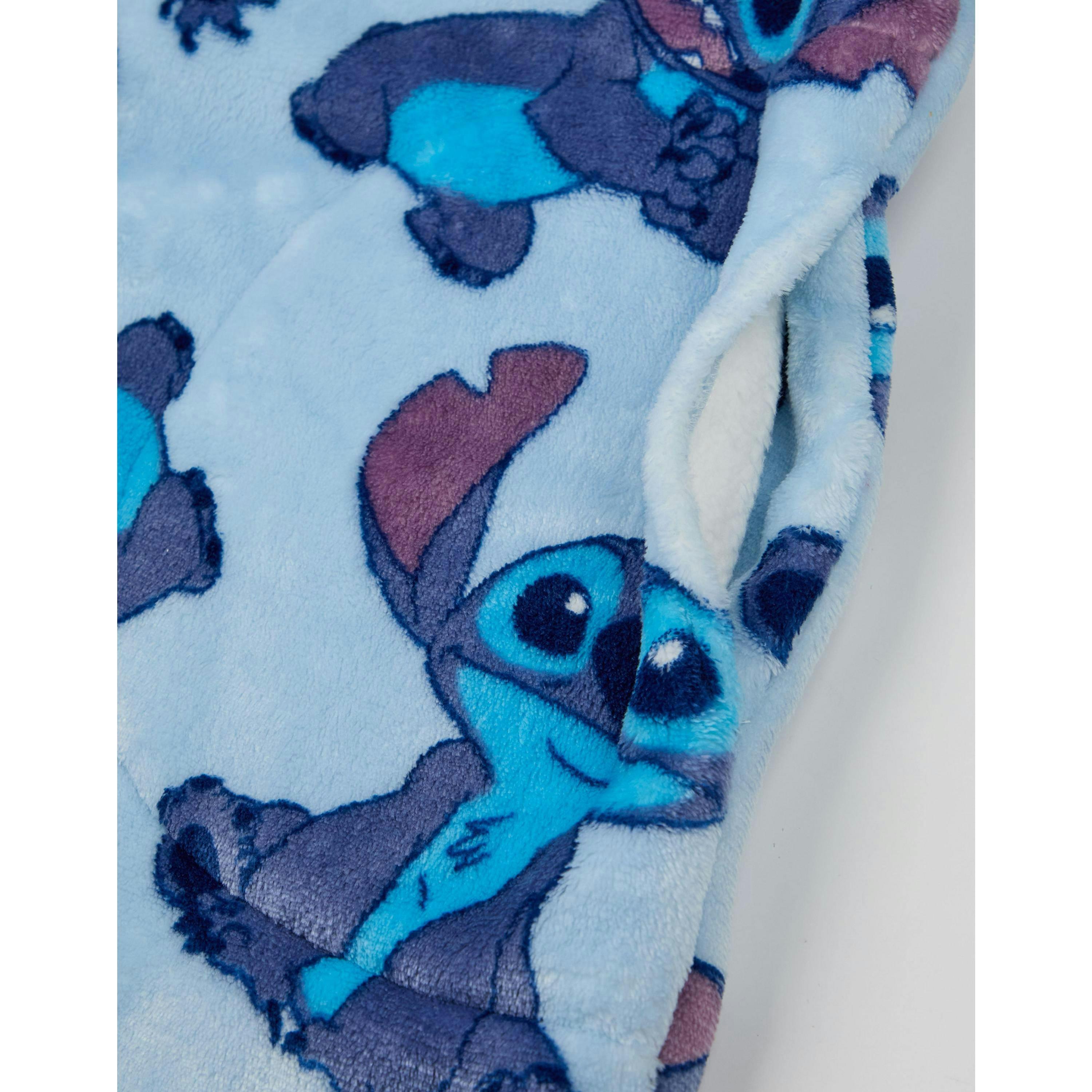 Disney Womens Blue Stitch Character Zip Through Blanket Hoodie (One Size) by Vanilla Underground , view 5 of 5