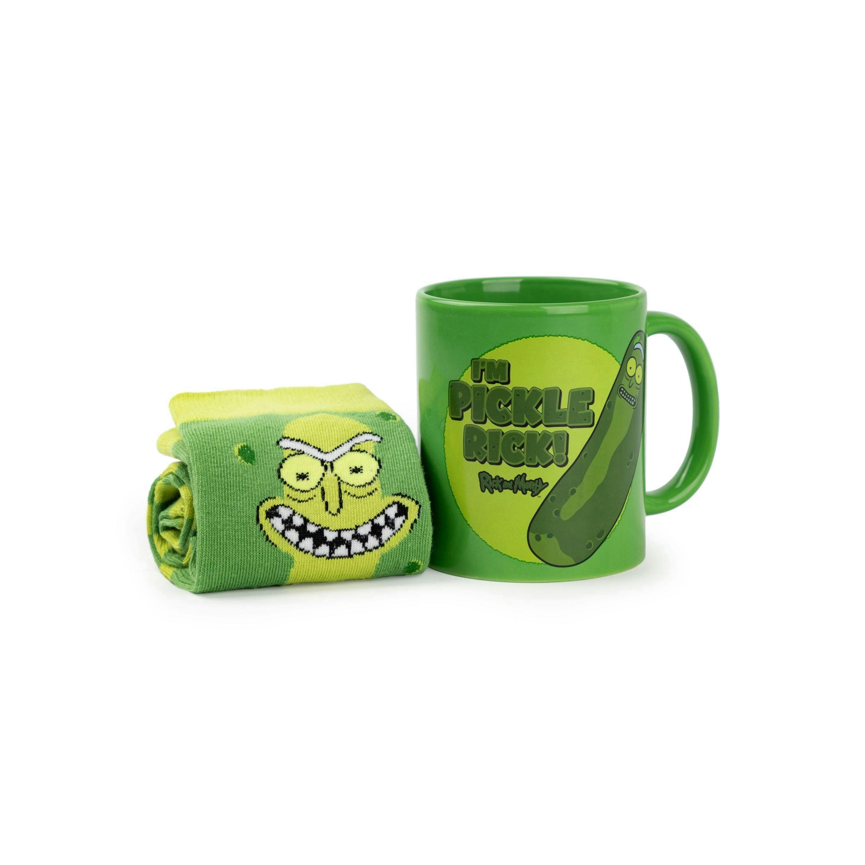Rick And Morty Mens Green Pickle Rick Mug and Sock Gift Set (One Size) by Vanilla Underground , view 1 of 6