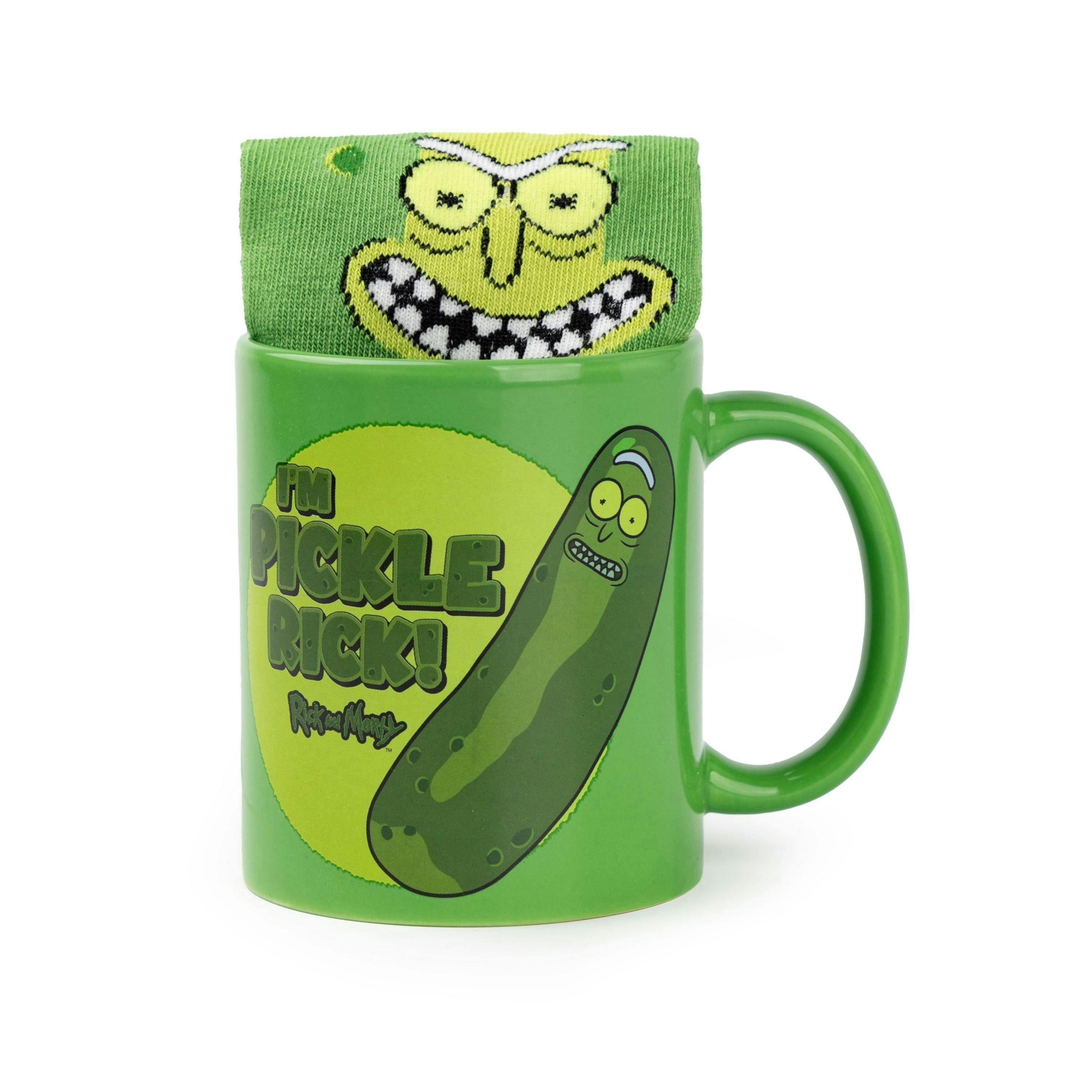 Rick And Morty Mens Green Pickle Rick Mug and Sock Gift Set (One Size) by Vanilla Underground , view 6 of 6