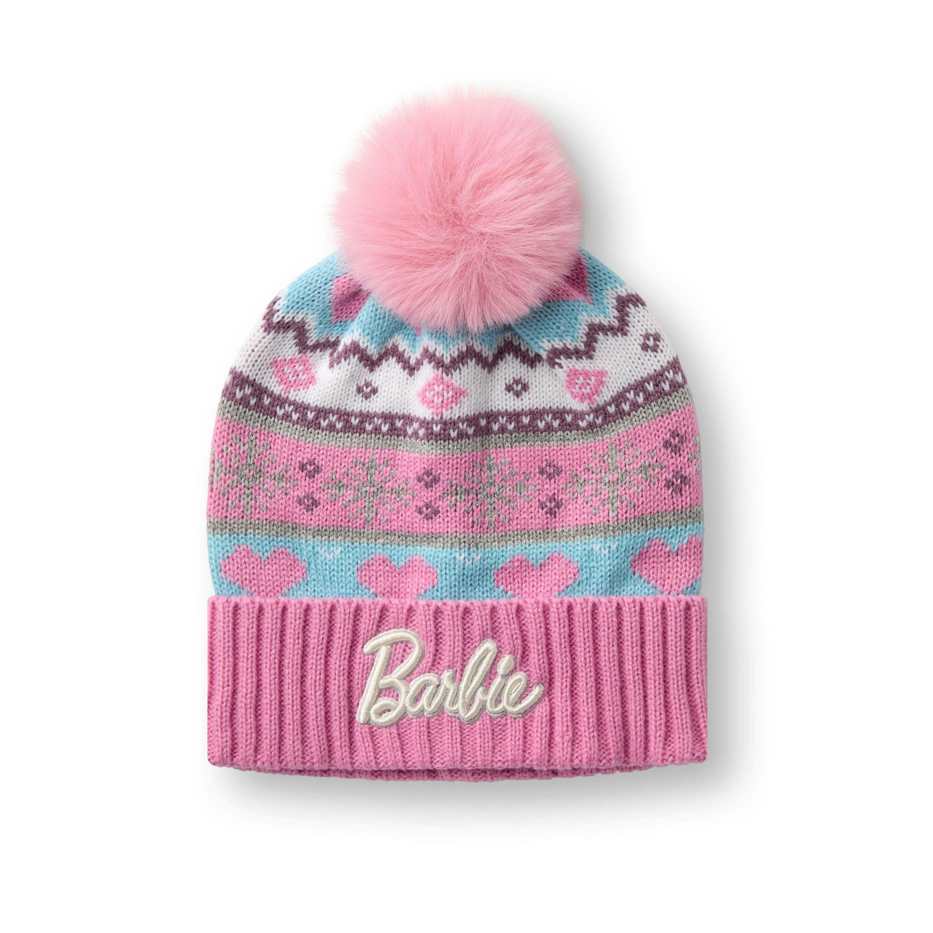 Barbie Girls Pink Fair Isle Beanie and Gloves Set (One Size) by Vanilla Underground , view 3 of 6