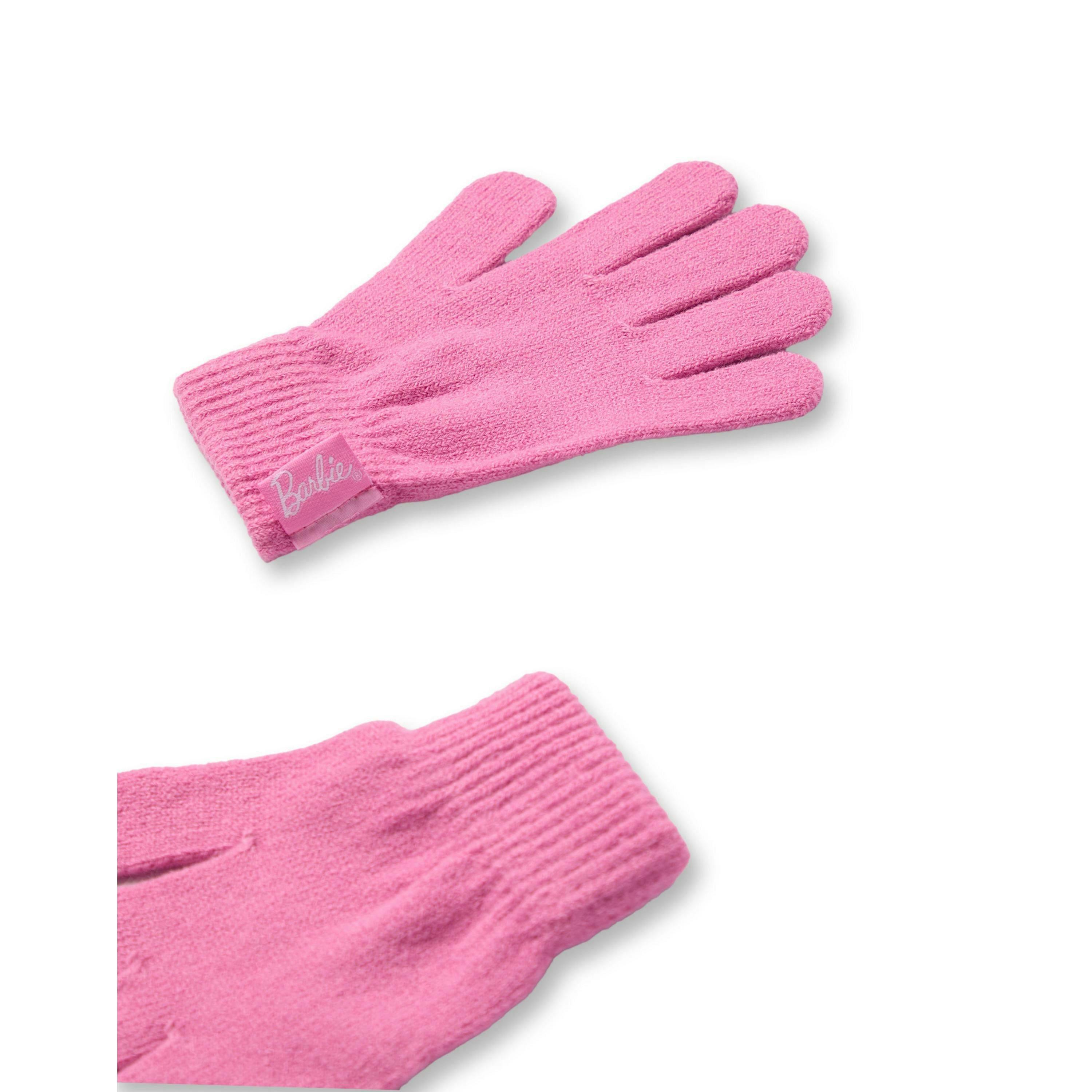 Barbie Girls Pink Fair Isle Beanie and Gloves Set (One Size) by Vanilla Underground , view 4 of 6