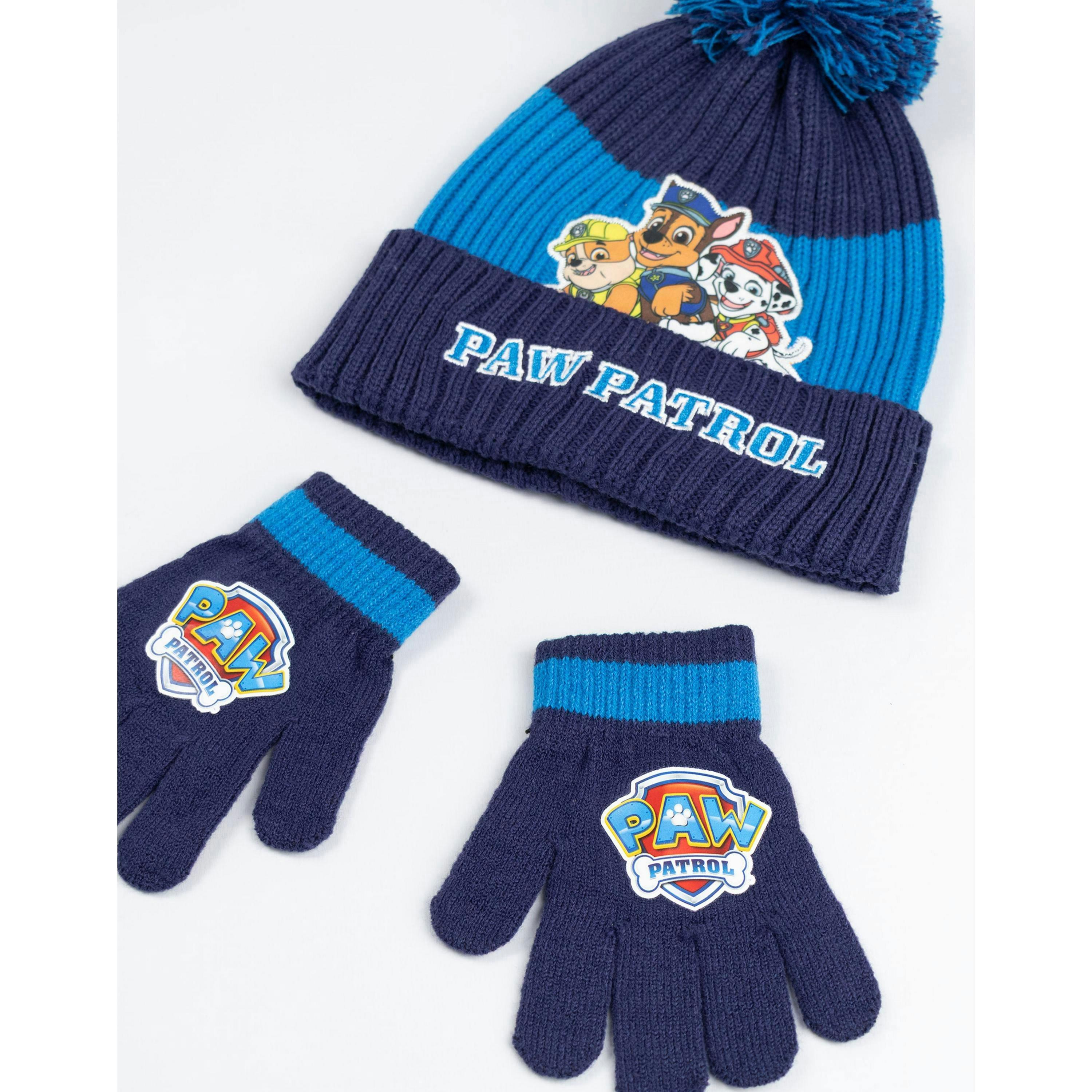 Paw Patrol Boys Blue Team Pose Beanie and Gloves Set (One Size) by Vanilla Underground , view 2 of 6