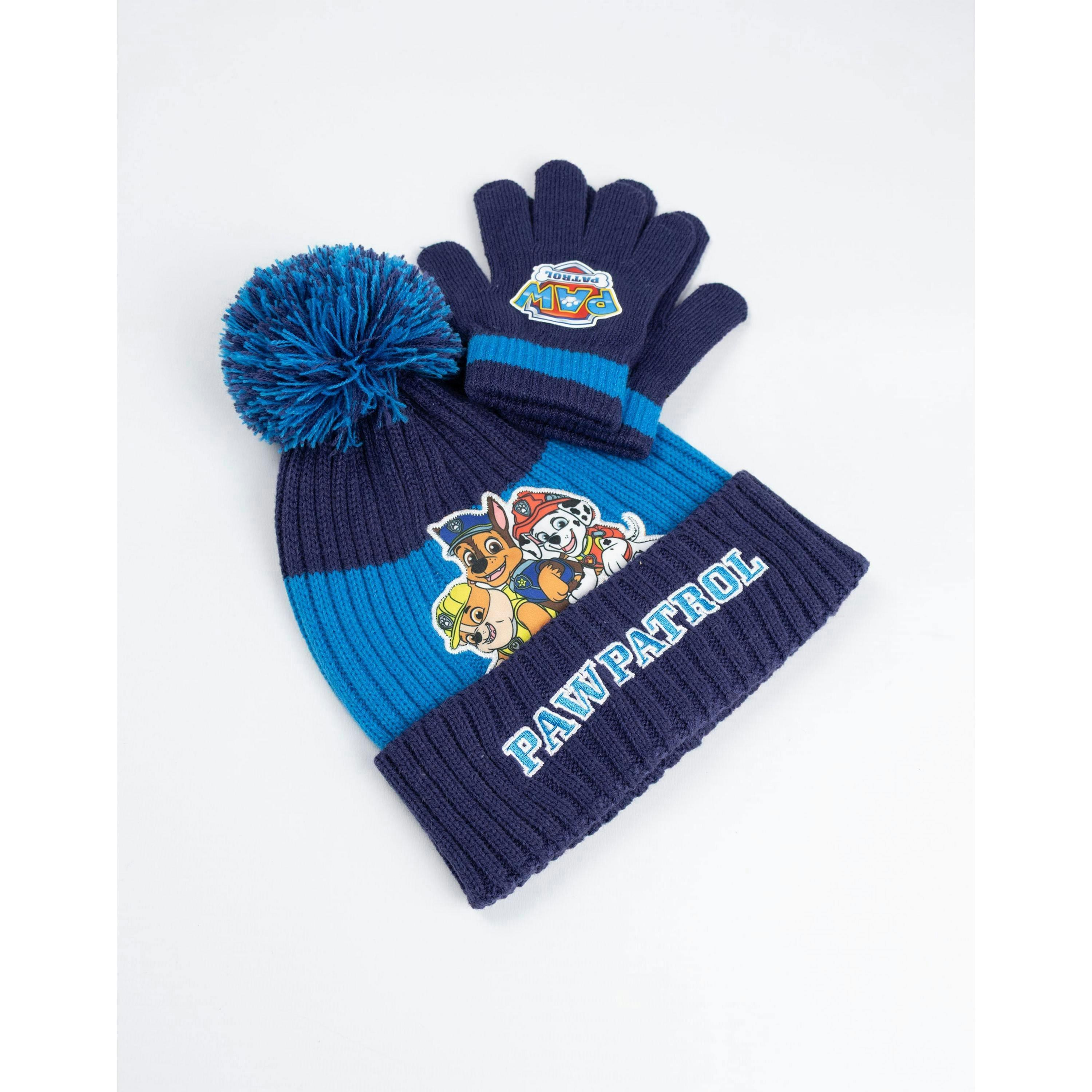 Paw Patrol Boys Blue Team Pose Beanie and Gloves Set (One Size) by Vanilla Underground , view 3 of 6