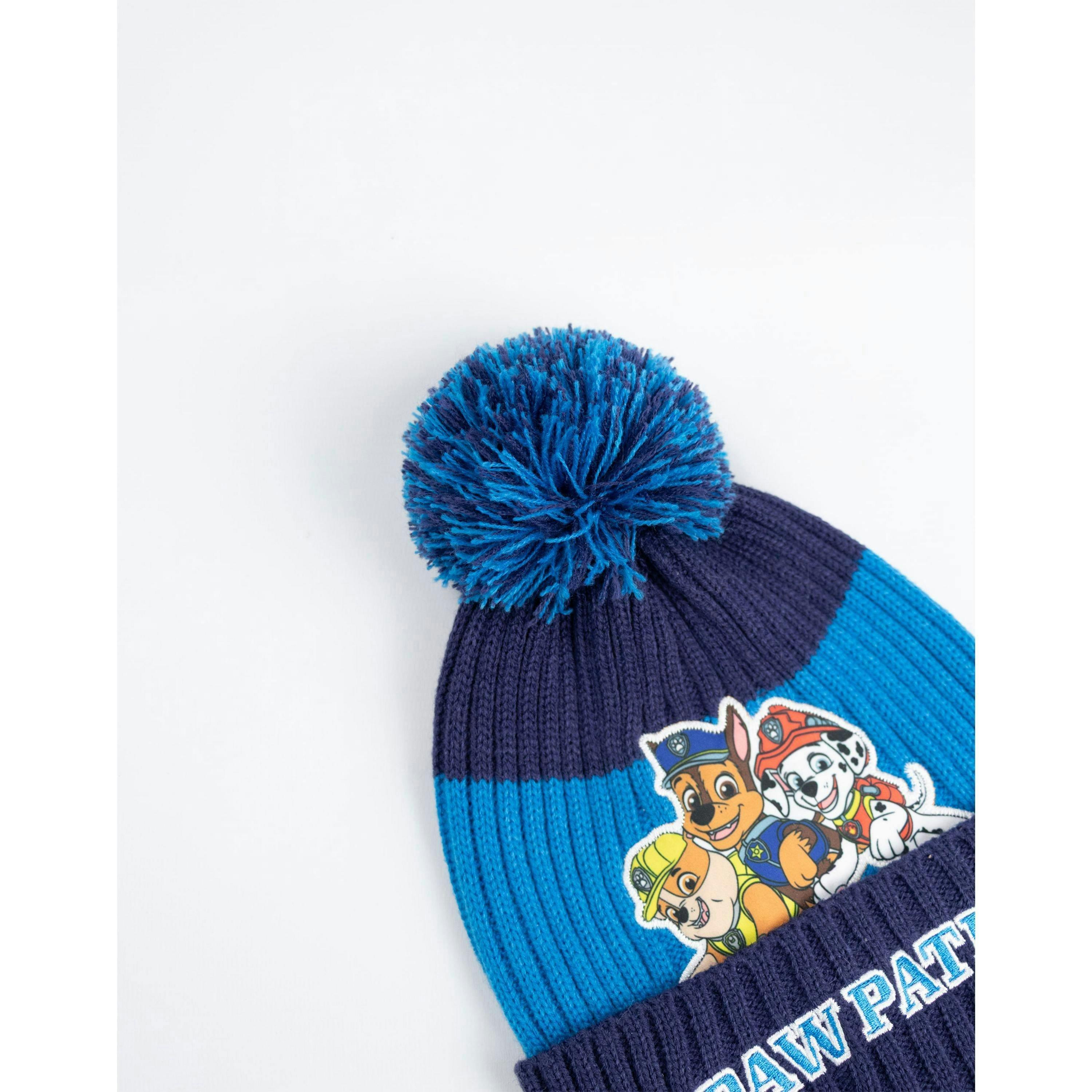 Paw Patrol Boys Blue Team Pose Beanie and Gloves Set (One Size) by Vanilla Underground , view 4 of 6