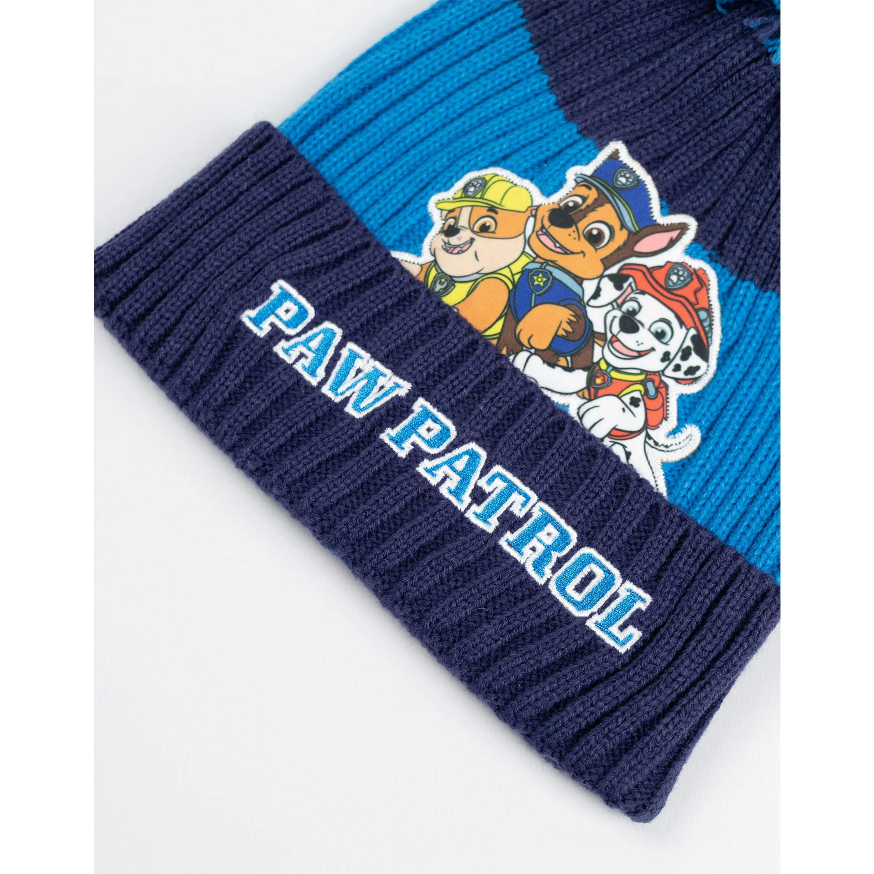 Paw Patrol Boys Blue Team Pose Beanie and Gloves Set (One Size) by Vanilla Underground , view 6 of 6