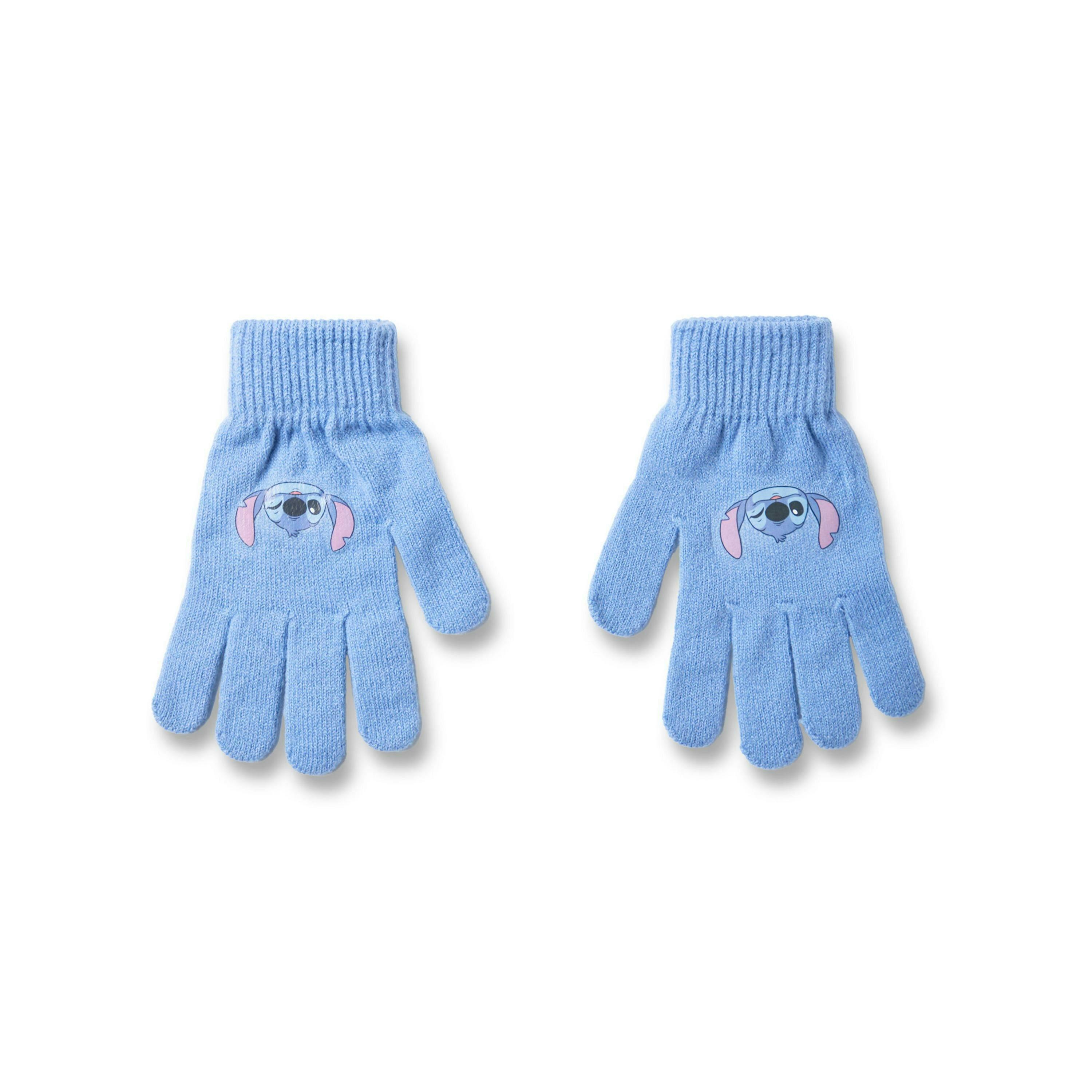 Disney Girls Blue Stitch Character Face Beanie and Gloves Set (One Size) by Vanilla Underground , view 2 of 6
