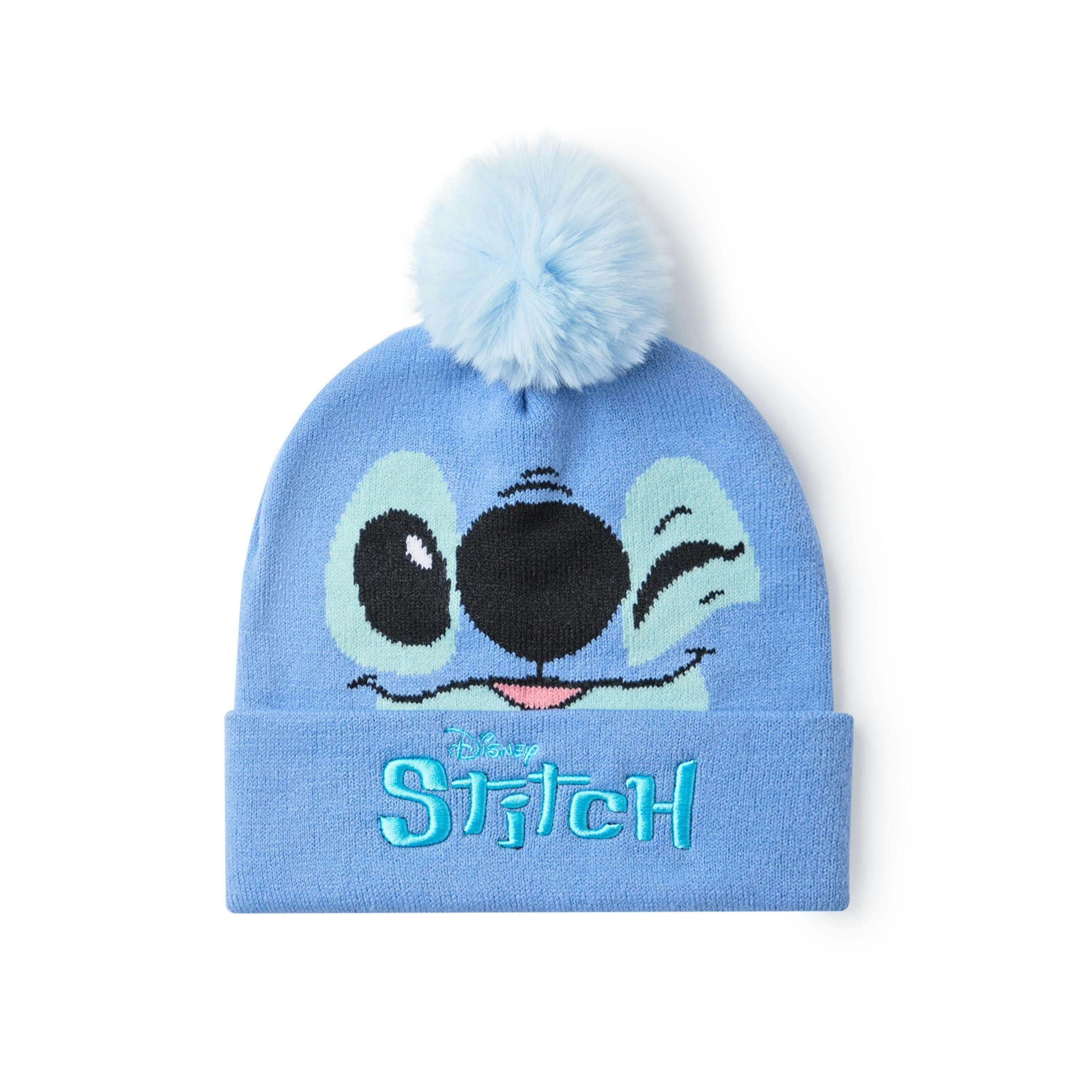 Disney Girls Blue Stitch Character Face Beanie and Gloves Set (One Size) by Vanilla Underground , view 3 of 6