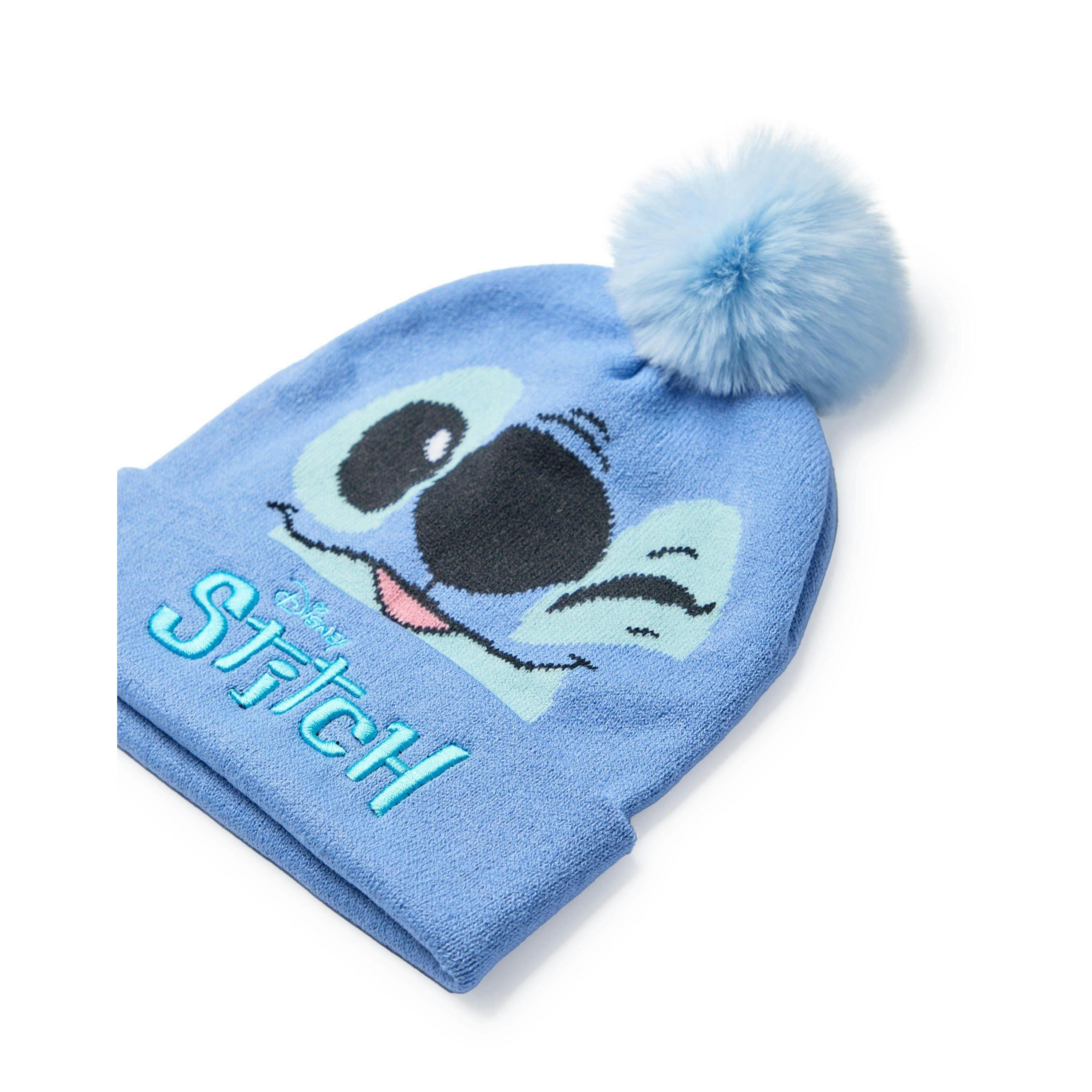 Disney Girls Blue Stitch Character Face Beanie and Gloves Set (One Size) by Vanilla Underground , view 5 of 6