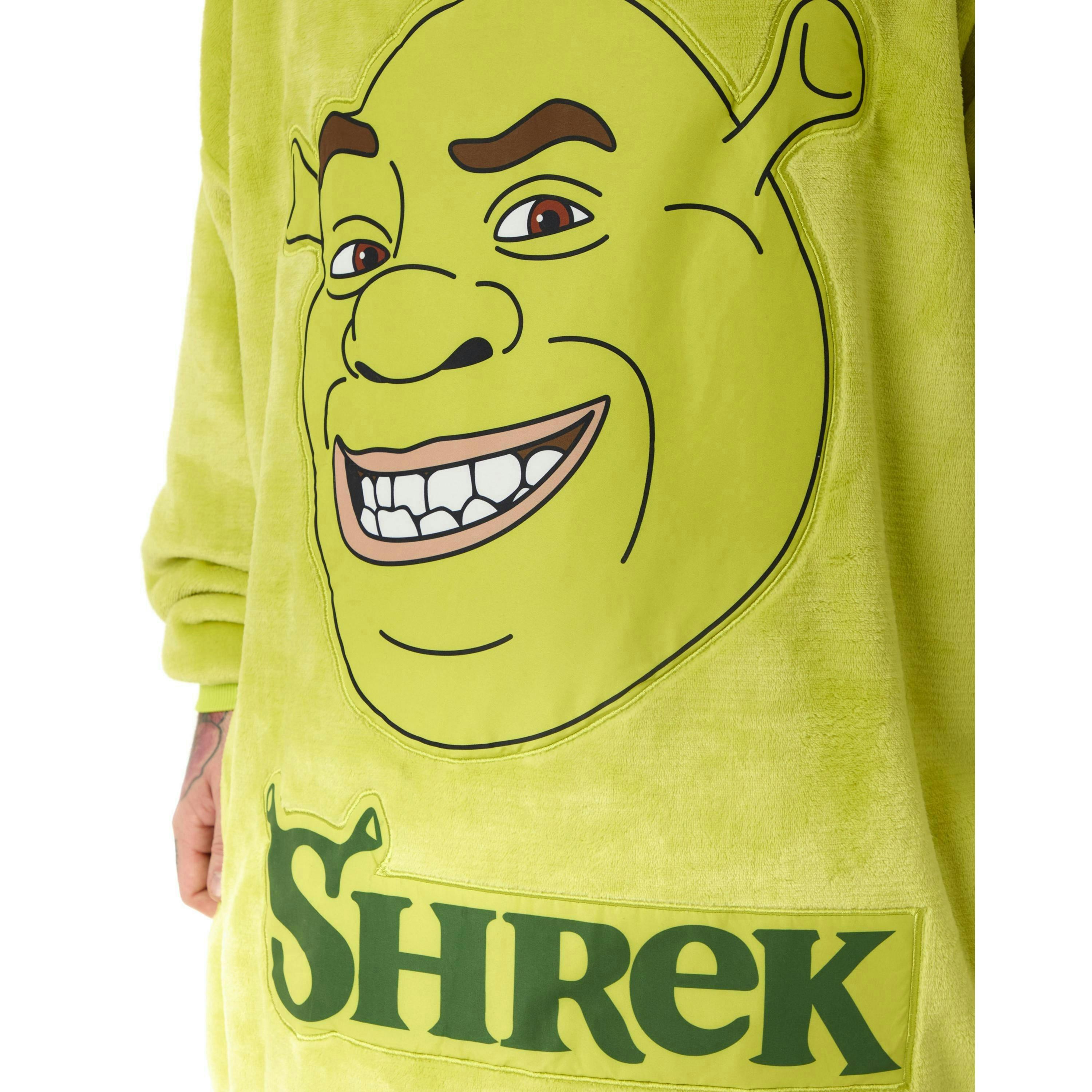 Shrek Unisex Green Character Face Blanket Hoodie (One Size) by Vanilla Underground , view 3 of 6