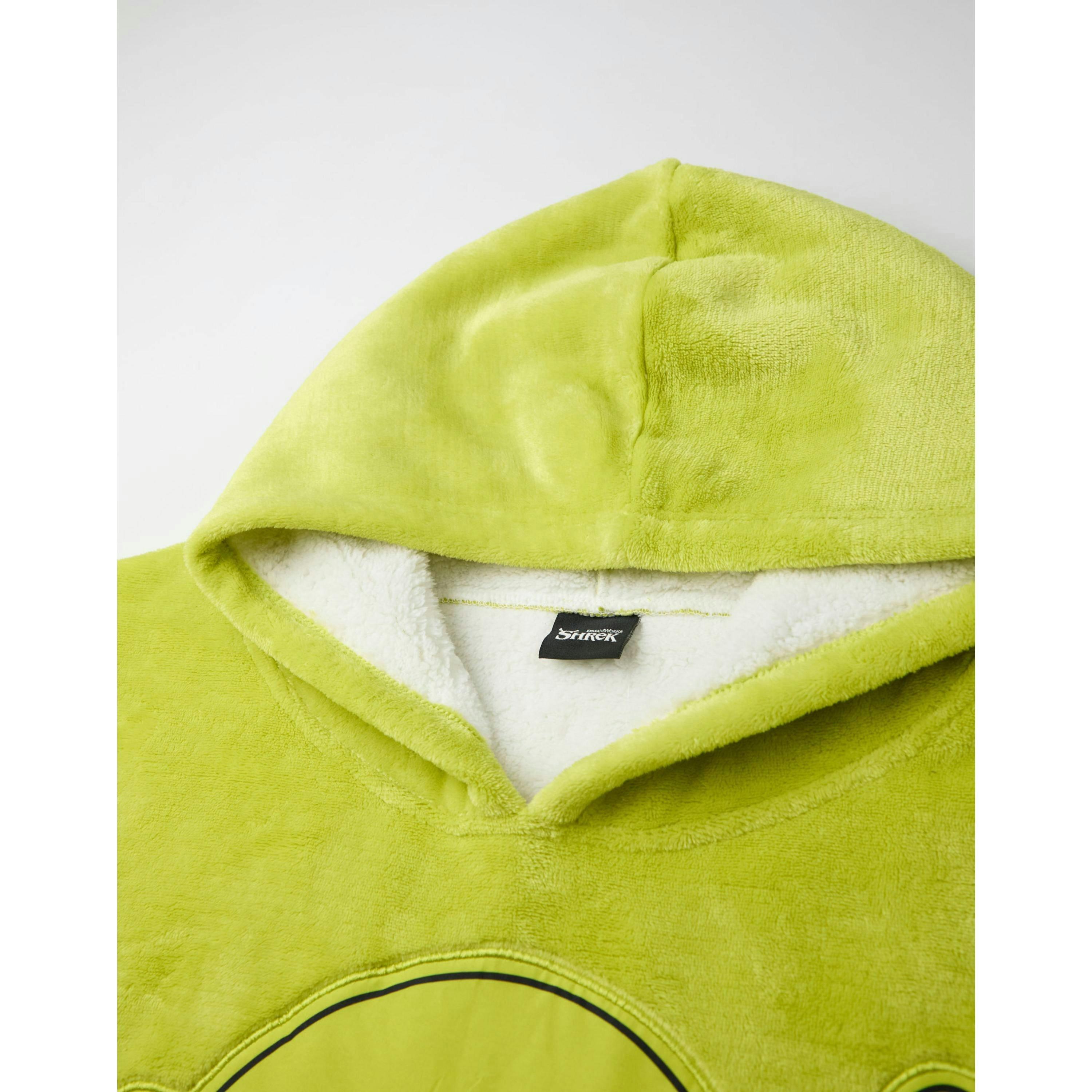 Shrek Unisex Green Character Face Blanket Hoodie (One Size) by Vanilla Underground , view 4 of 6
