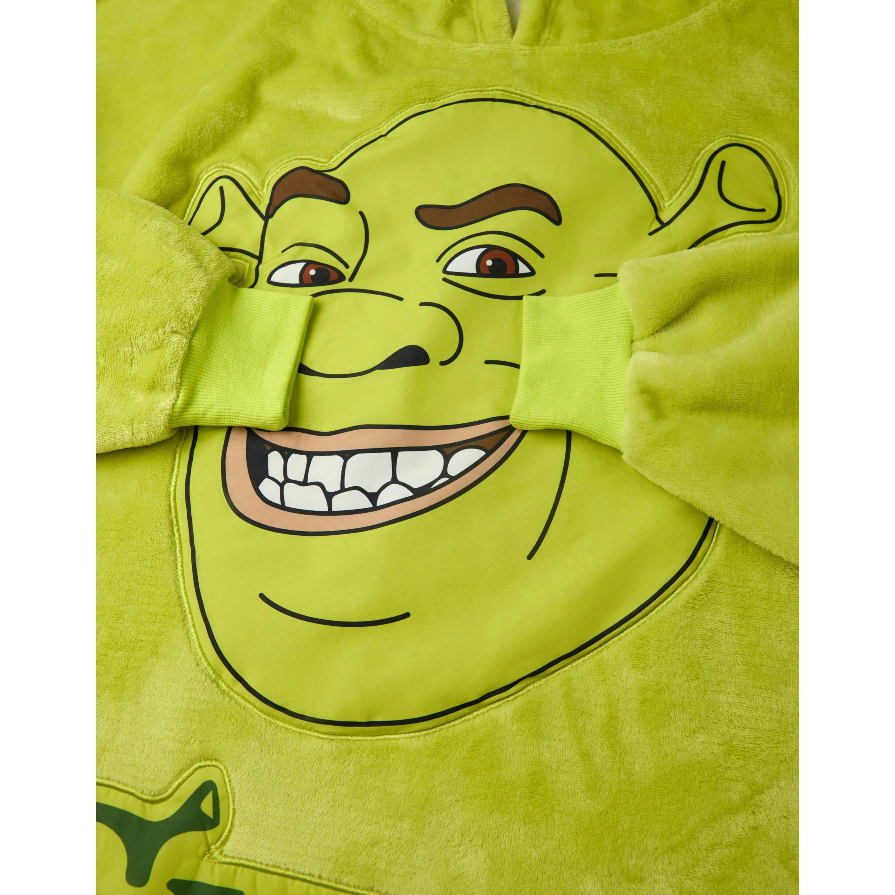 Shrek Unisex Green Character Face Blanket Hoodie (One Size) by Vanilla Underground , view 6 of 6