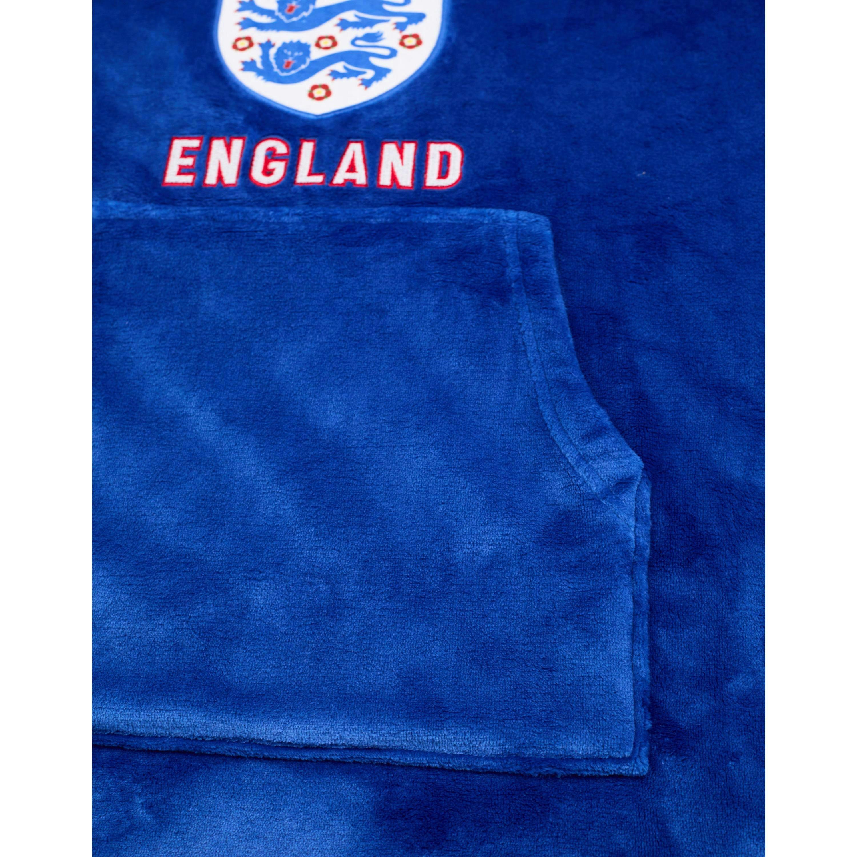 England Mens Blue Logo Blanket Hoodie (One Size) by Vanilla Underground , view 4 of 4