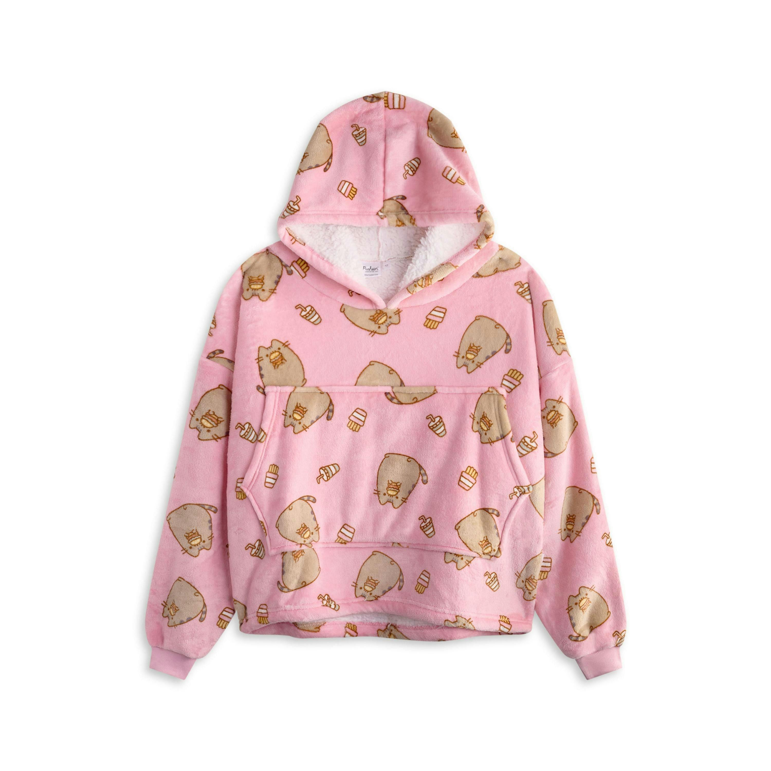 Pusheen Girls Pink Food AOP Blanket Hoodie (One Size) by Vanilla Underground , view 1 of 6