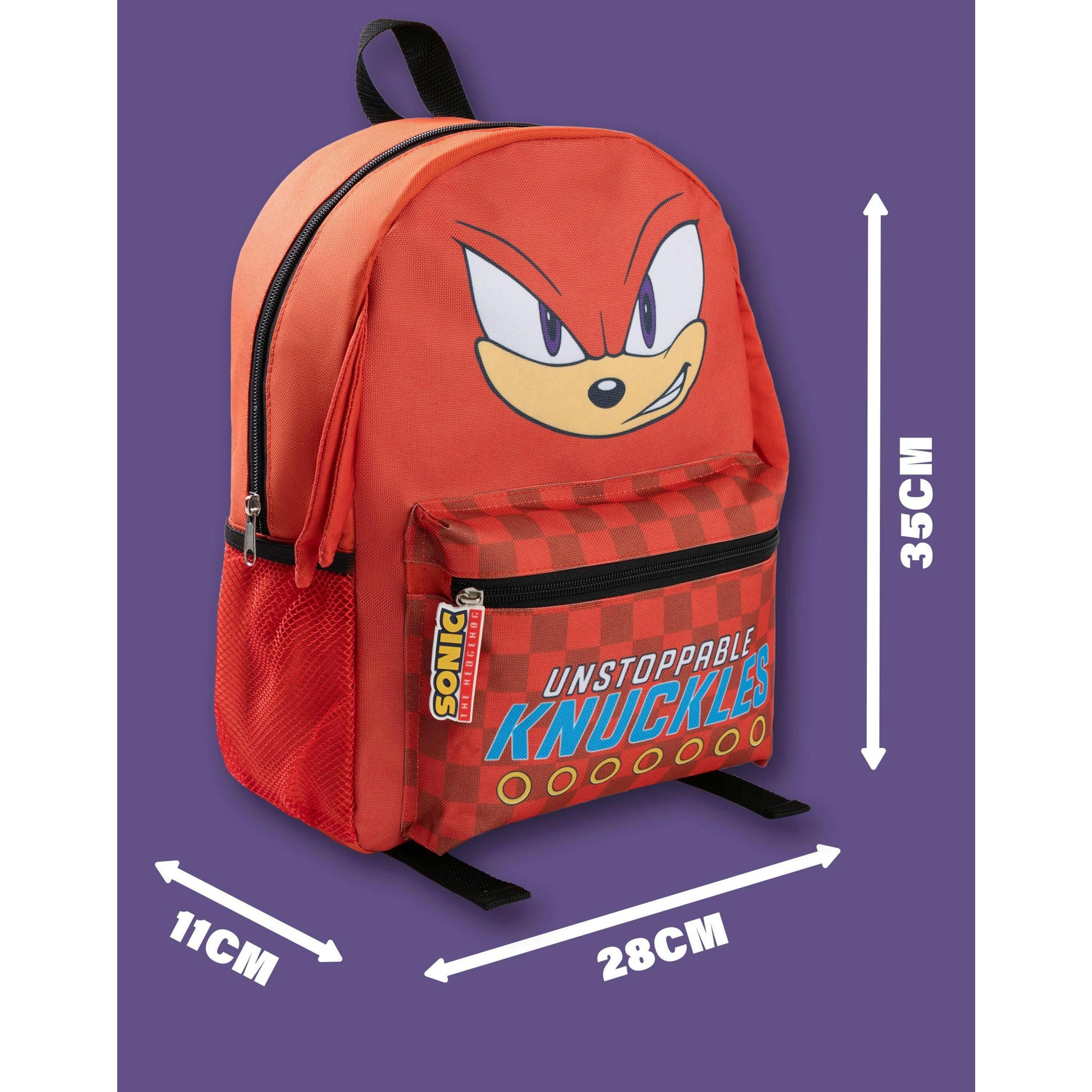 Sonic the Hedgehog Unisex Kids Red Knuckles Backpack (One Size) by Vanilla Underground , view 3 of 6