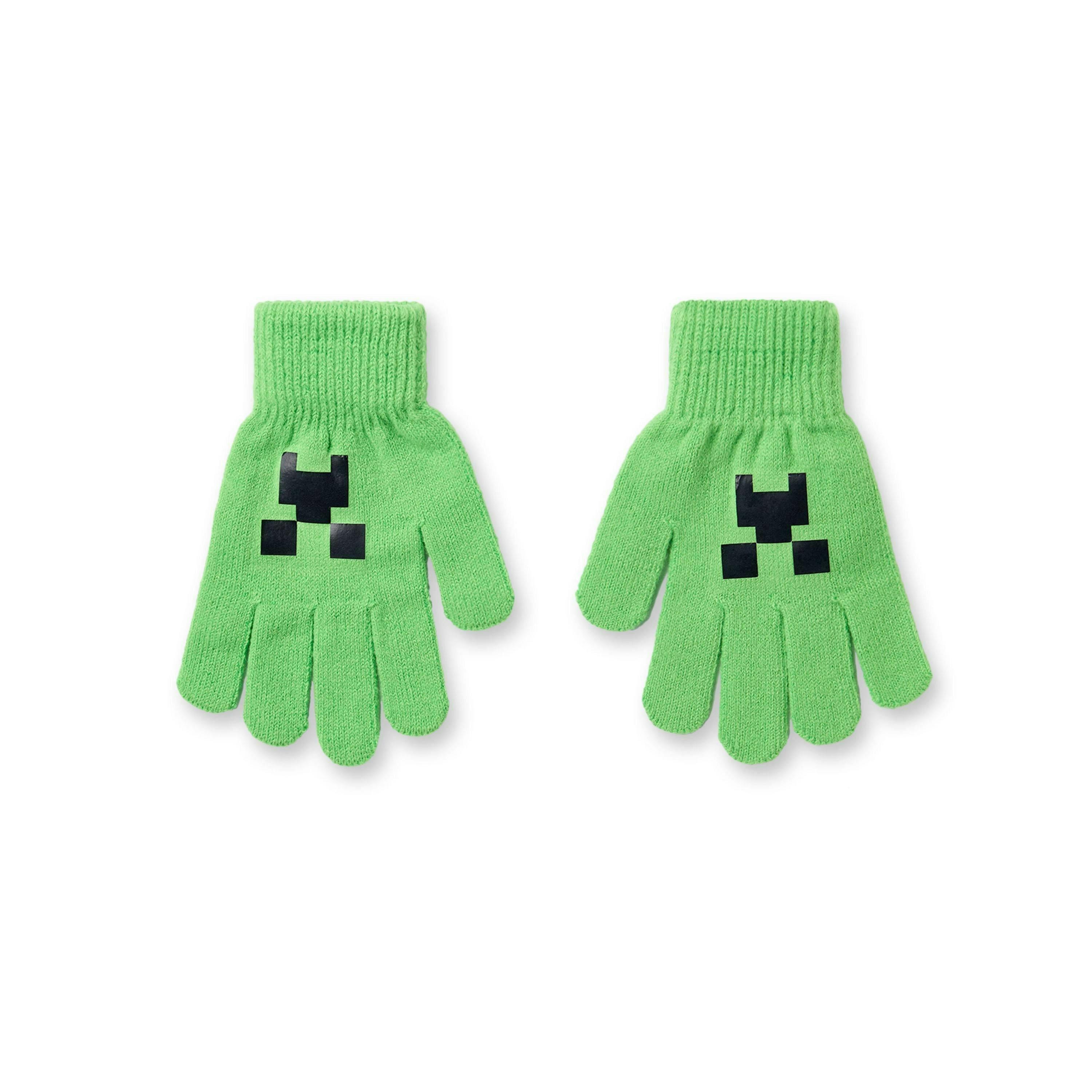 Minecraft Boys Green Creeper Face Beanie , Gloves and Scarf Set (One Size) by Vanilla Underground , view 2 of 6