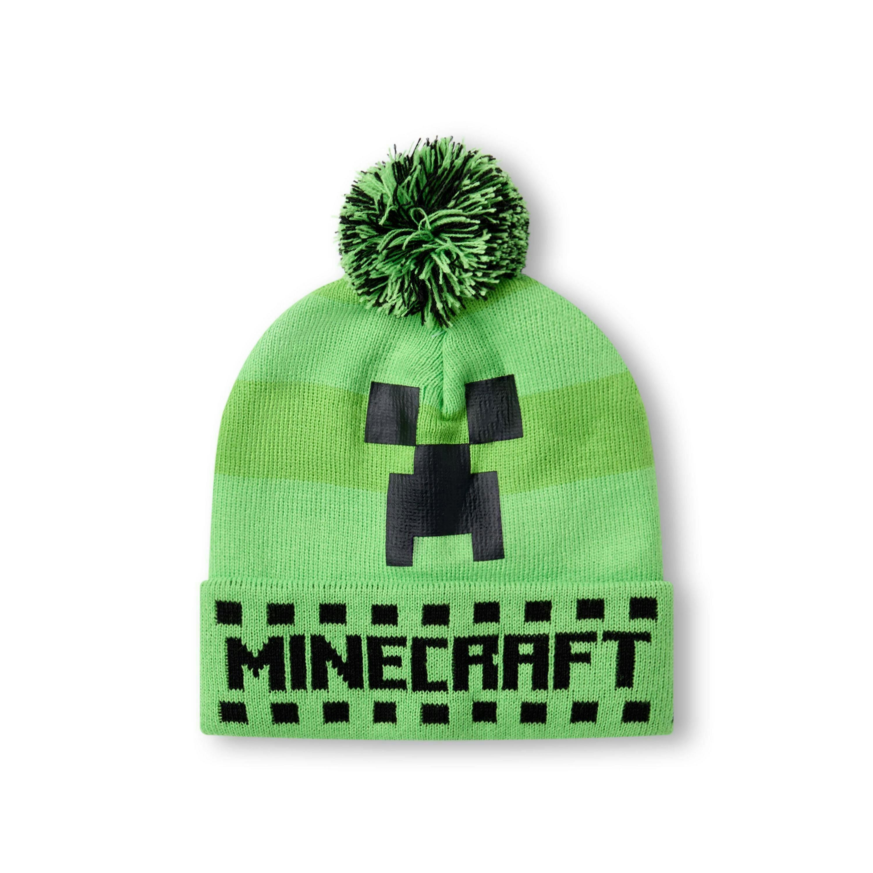 Minecraft Boys Green Creeper Face Beanie , Gloves and Scarf Set (One Size) by Vanilla Underground , view 3 of 6