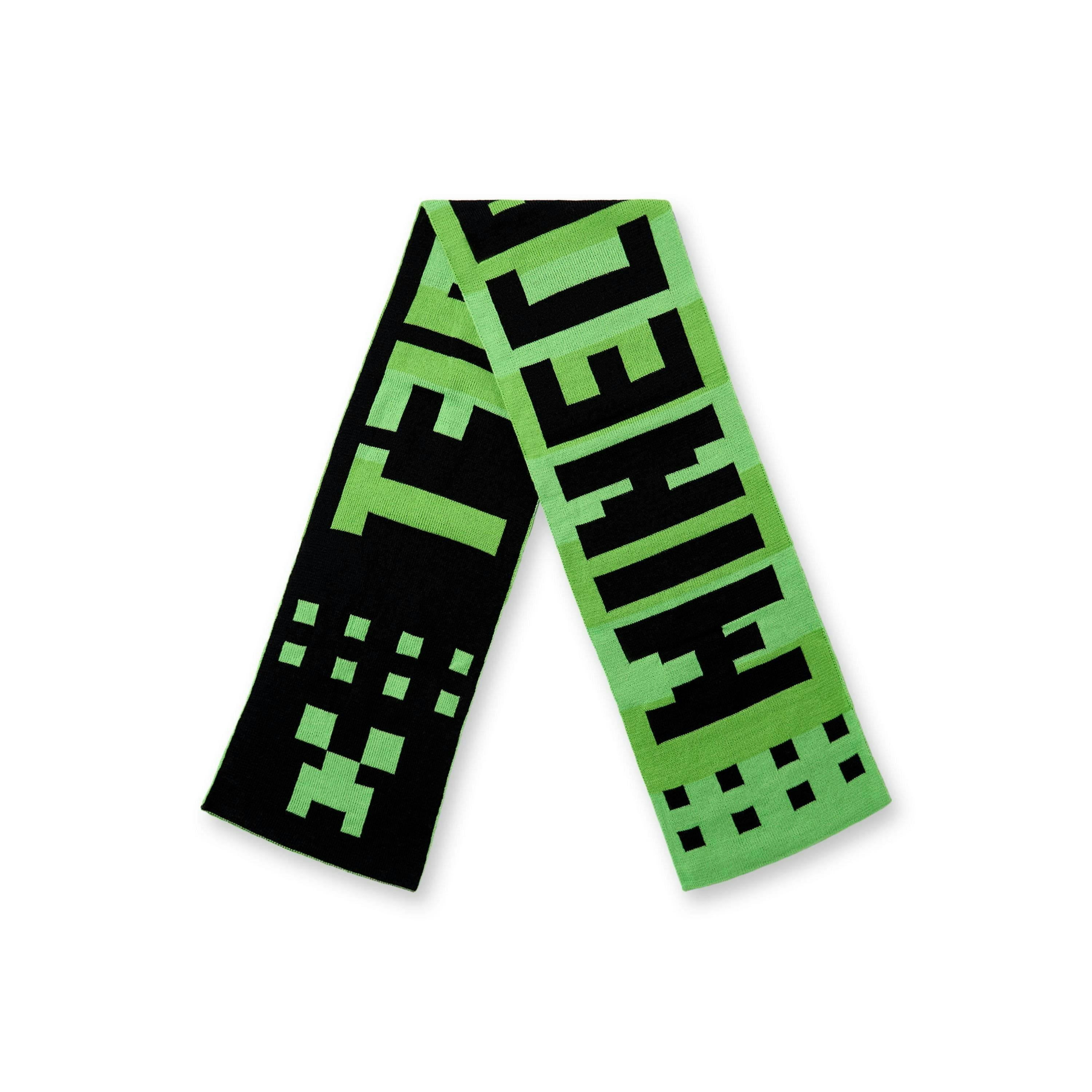 Minecraft Boys Green Creeper Face Beanie , Gloves and Scarf Set (One Size) by Vanilla Underground , view 4 of 6