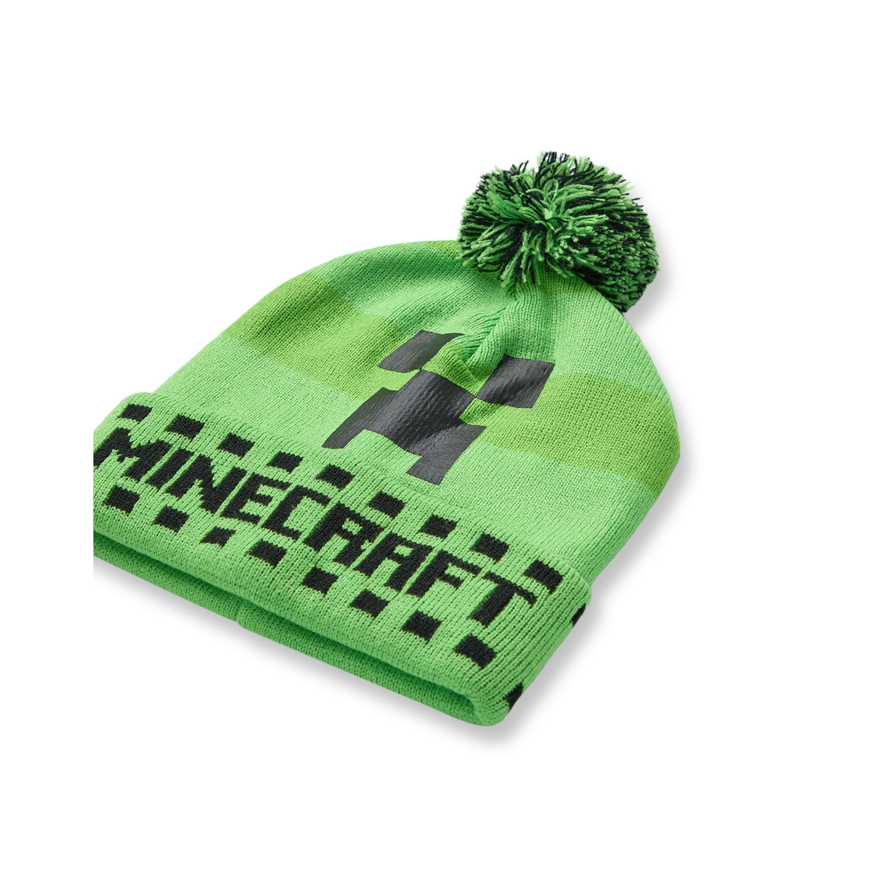 Minecraft Boys Green Creeper Face Beanie , Gloves and Scarf Set (One Size) by Vanilla Underground , view 5 of 6