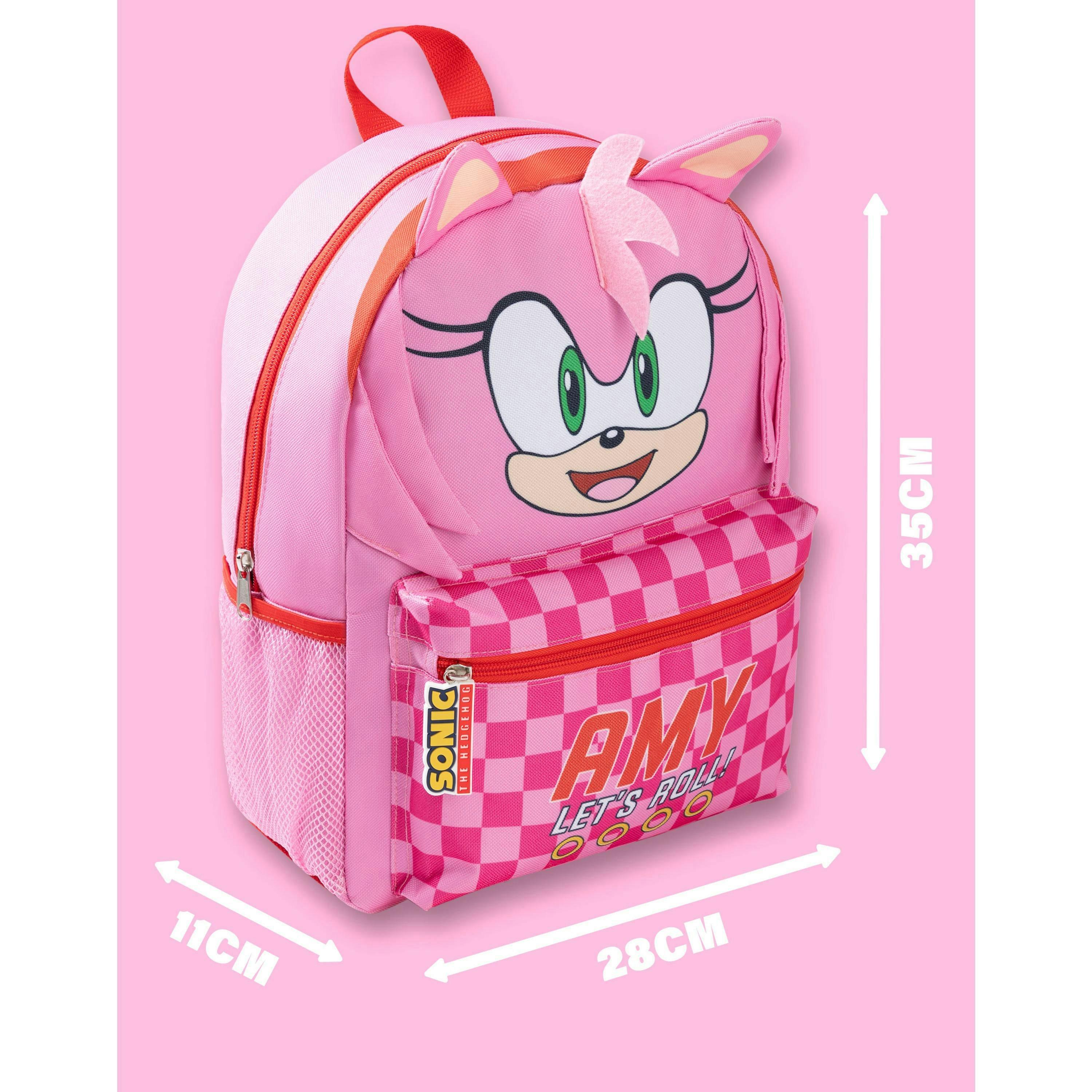 Sonic the Hedgehog Unisex Kids Pink Amy Backpack (One Size) by Vanilla Underground , view 3 of 6