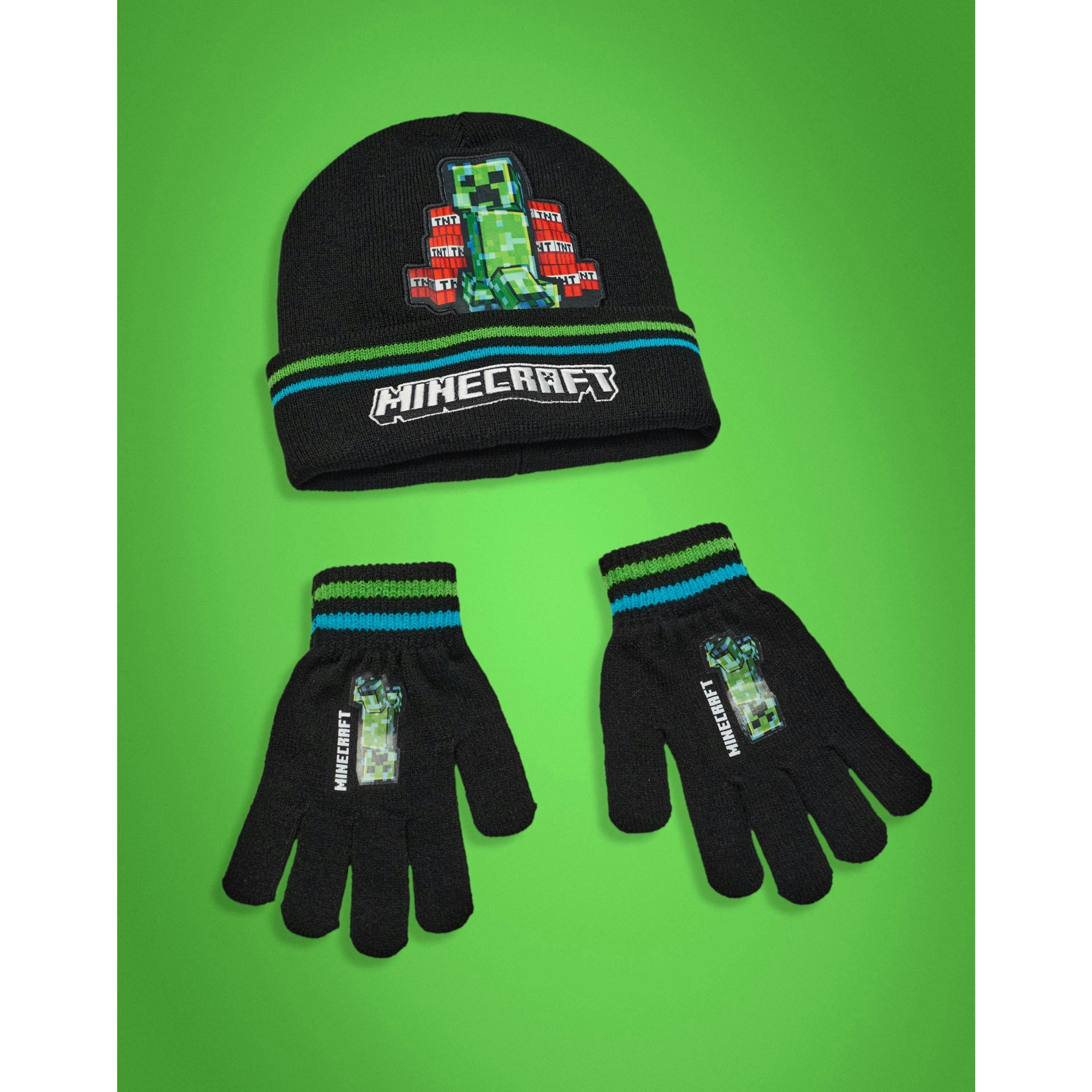 Minecraft Boys Black Creeper & TNT Beanie and Gloves Set (One Size) by Vanilla Underground , view 6 of 6
