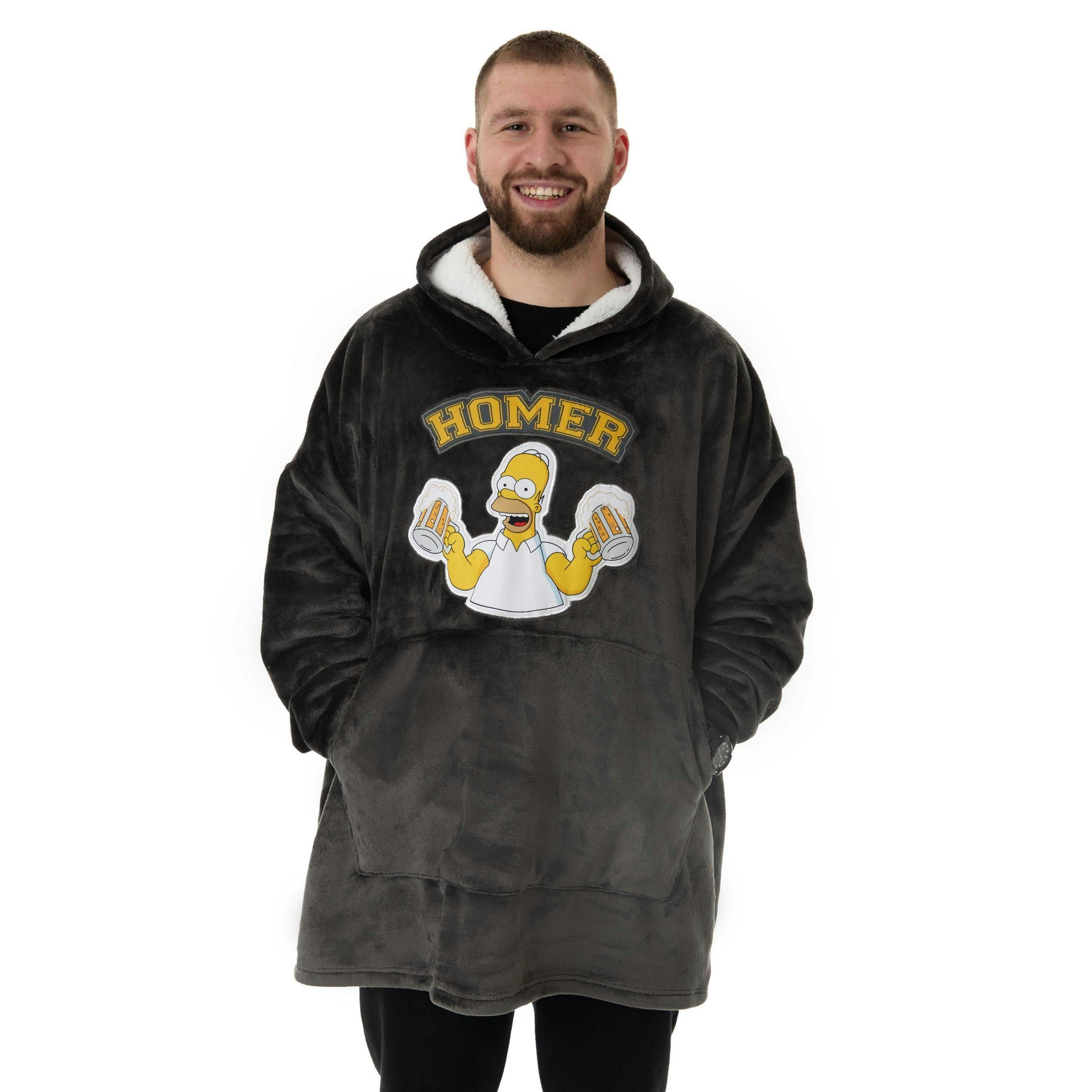 The Simpsons Mens Black Homer Blanket Hoodie (One Size) by Vanilla Underground , view 1 of 6