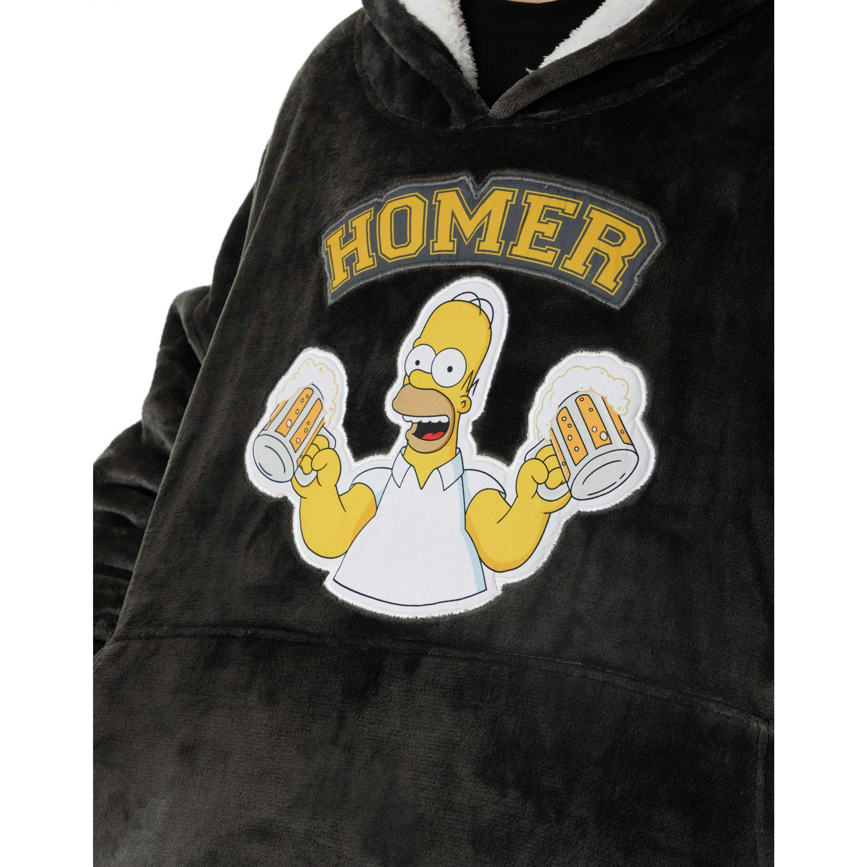 The Simpsons Mens Black Homer Blanket Hoodie (One Size) by Vanilla Underground , view 3 of 6