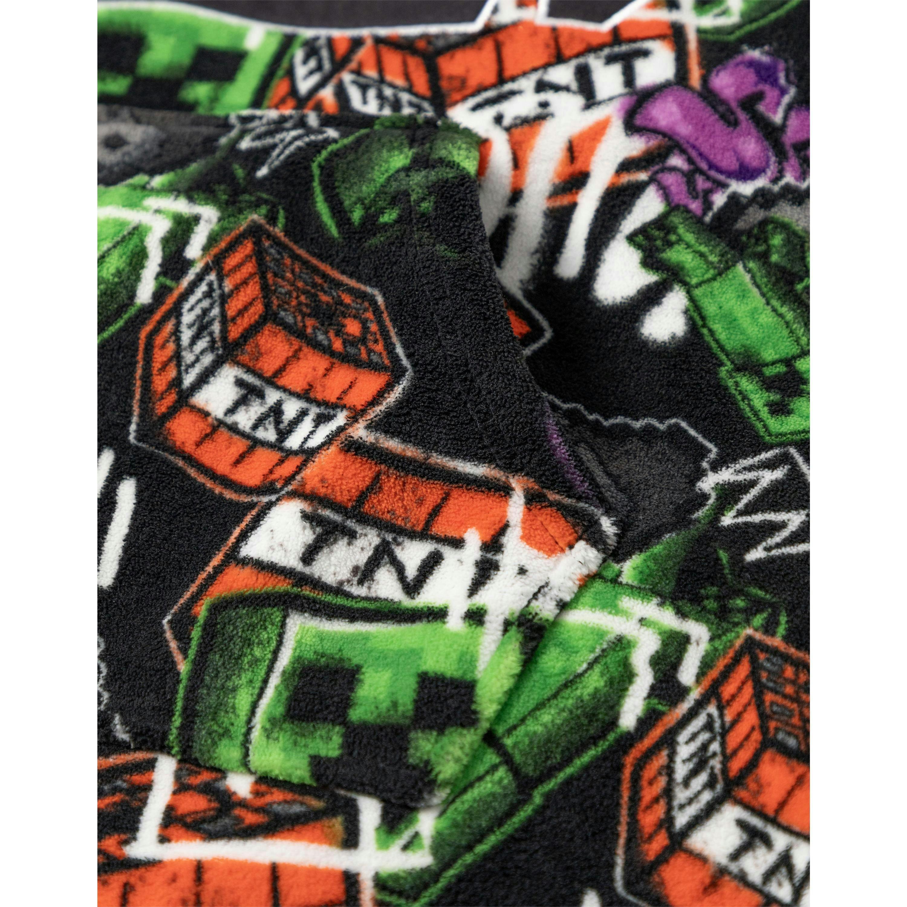 Minecraft Boys Multicoloured Creeper Blanket Hoodie (One Size) by Vanilla Underground , view 6 of 6