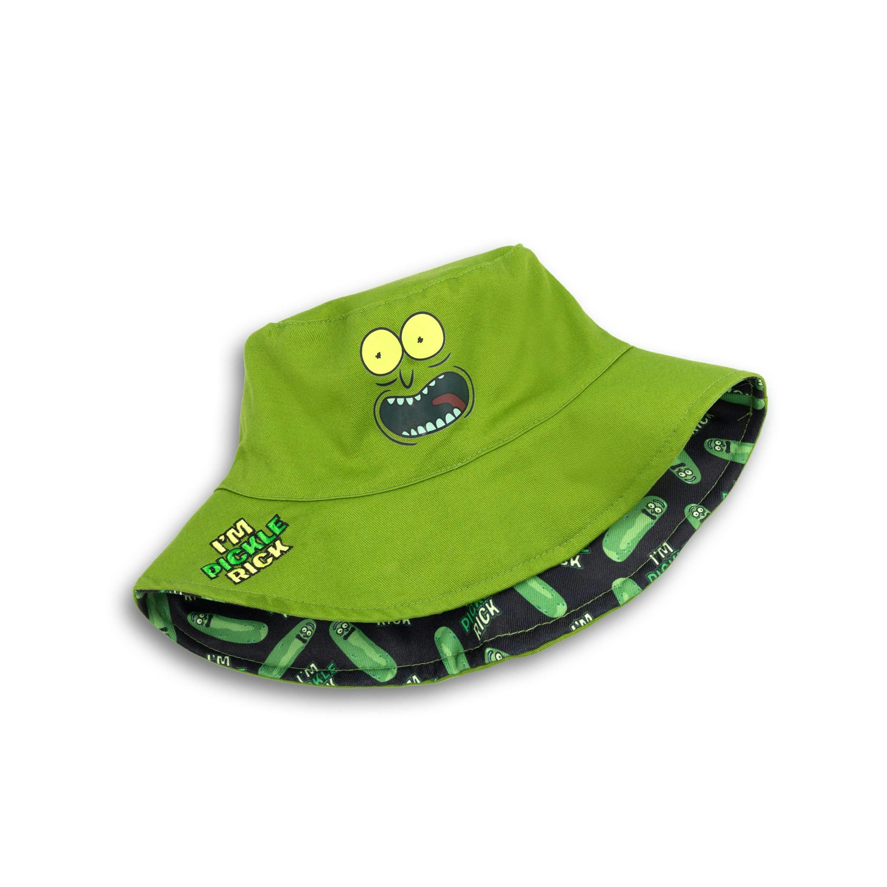 Rick And Morty Unisex Green Reversible Pickle Rick Bucket Hat (One Size) by Vanilla Underground , view 1 of 6