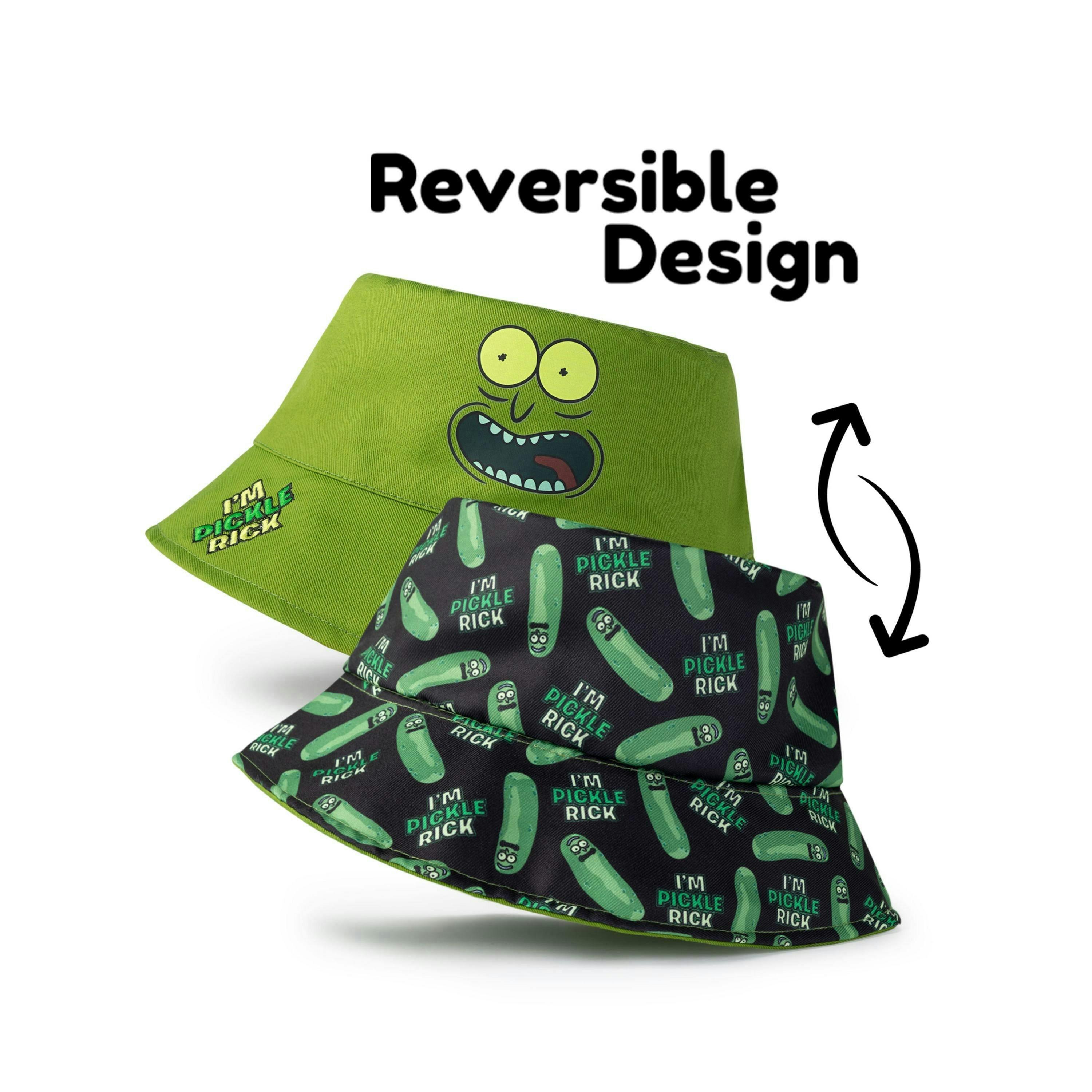 Rick And Morty Unisex Green Reversible Pickle Rick Bucket Hat (One Size) by Vanilla Underground , view 2 of 6