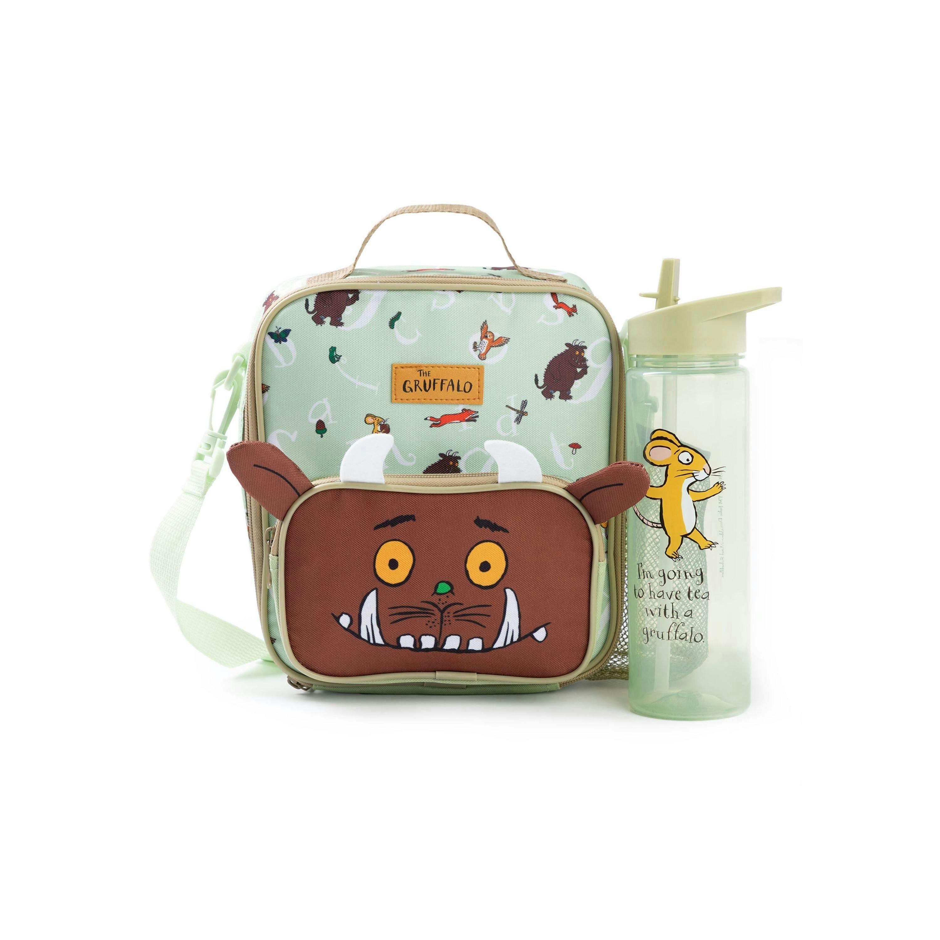 Gruffalo & Friends Unisex Kids Green Character Face Lunch Bag and Bottle Set (One Size) by Vanilla Underground , view 1 of 6