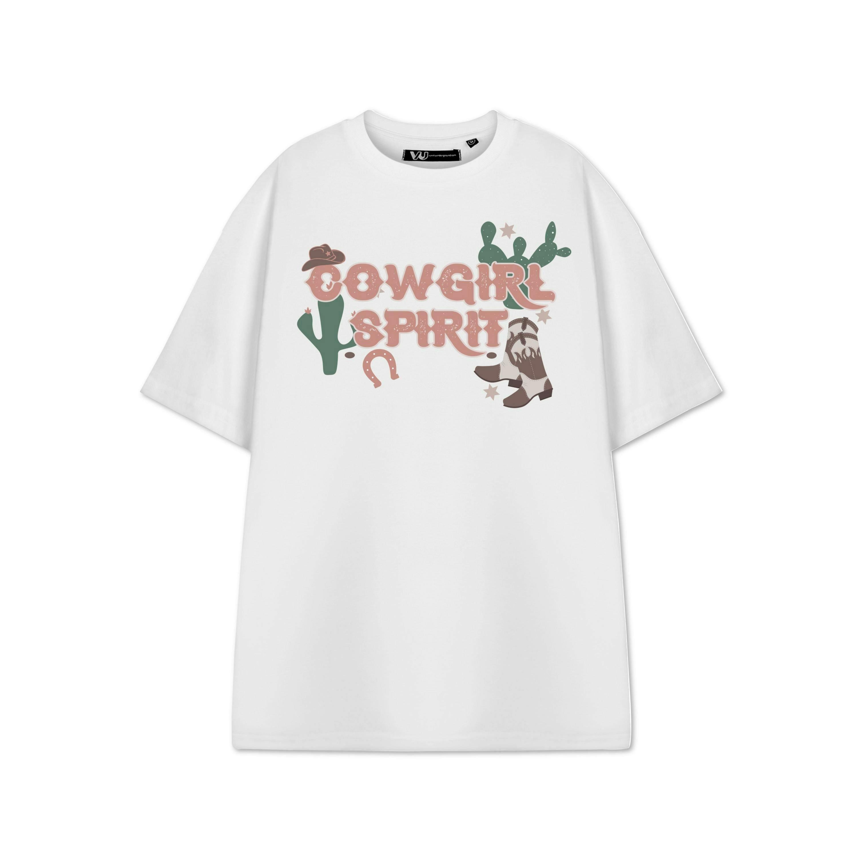 Show Me The Merch Womens White Cowgirl Spirit Short Sleeved T-Shirt by Vanilla Underground , view 1 of 1