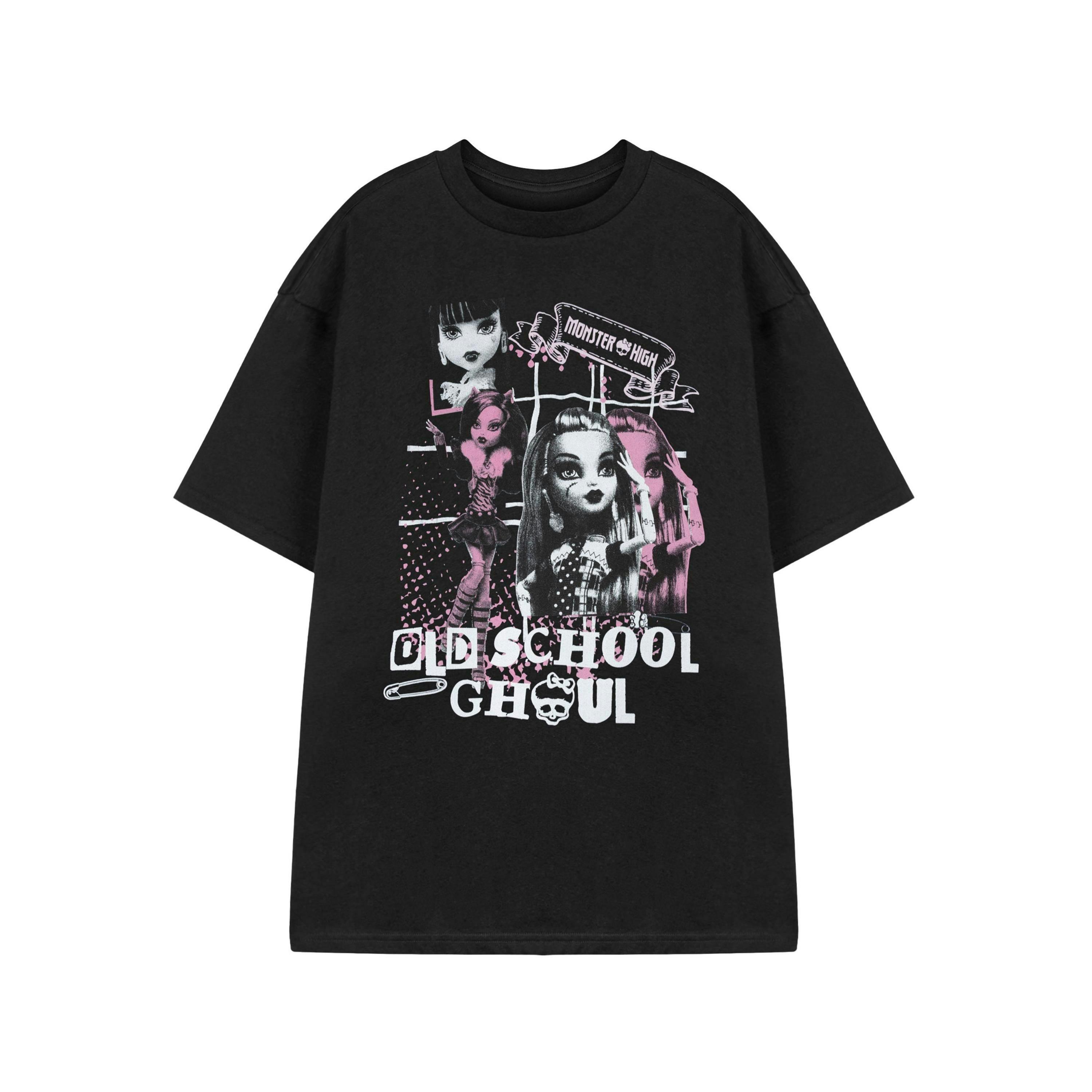 Monster High Womens Black Old School Ghoul Short Sleeved T-Shirt by Vanilla Underground , view 1 of 3