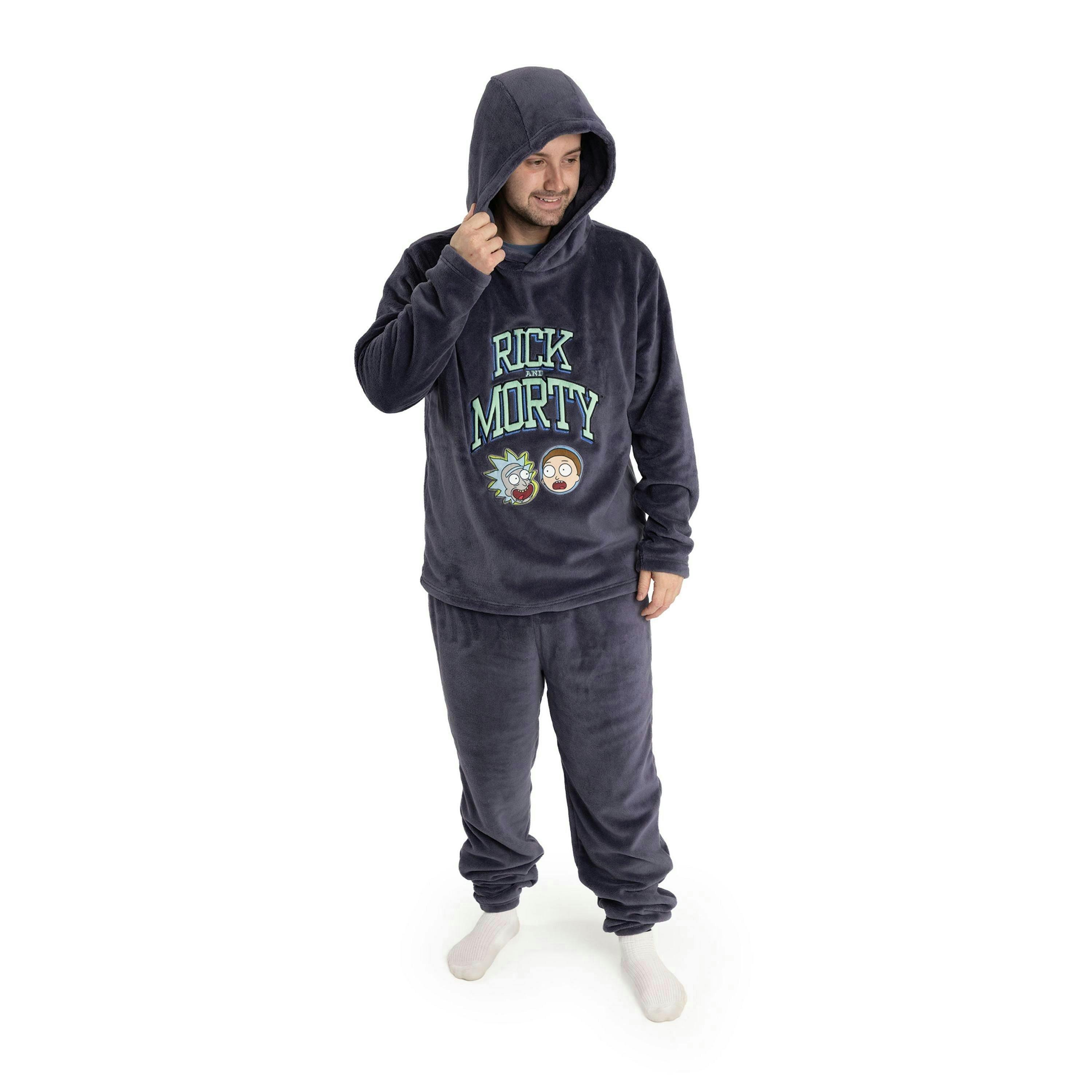 Rick And Morty Mens Grey Character Long Sleeve Long Leg Pyjama Set by Vanilla Underground , view 1 of 6