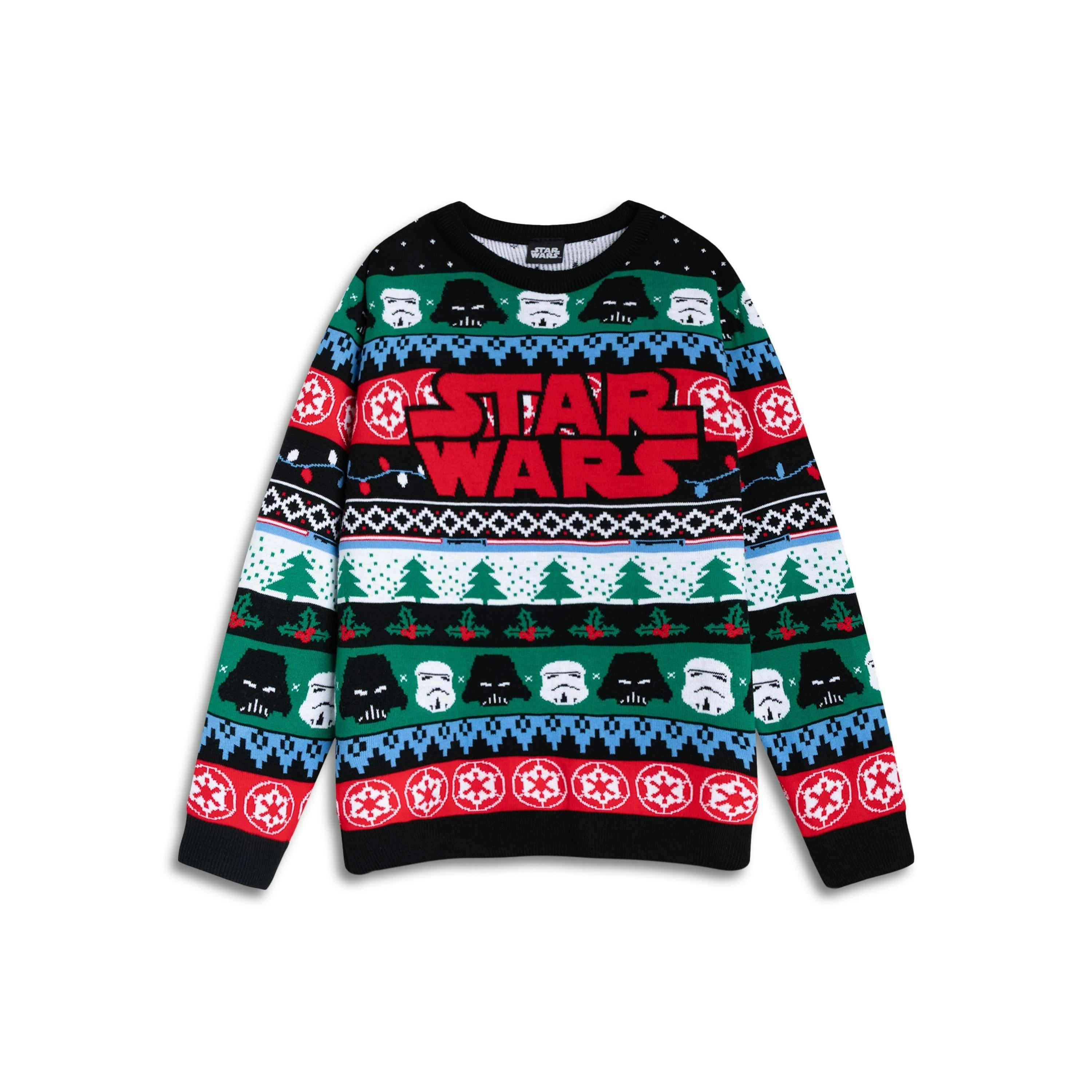 Star Wars Mens Multicoloured Logo Christmas Jumper by Vanilla Underground , view 1 of 6